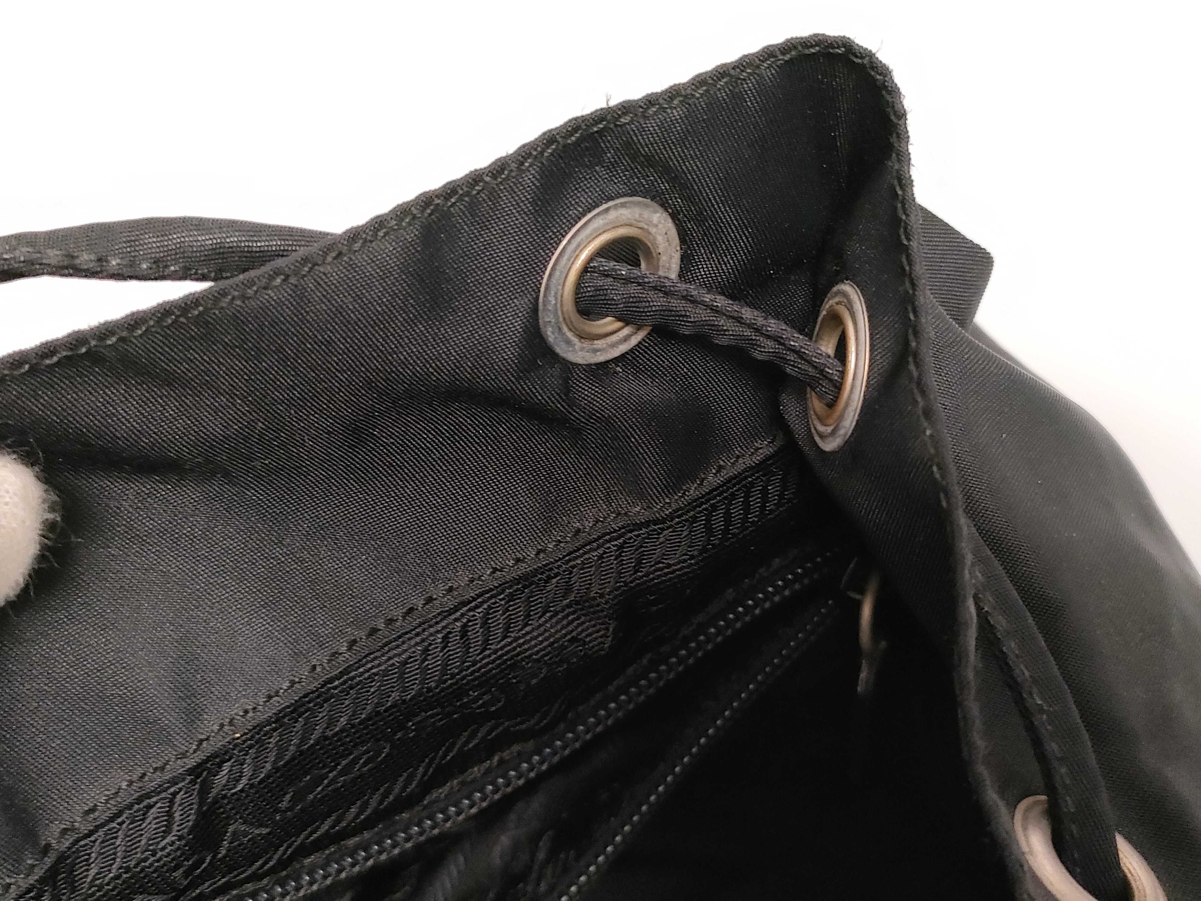Nylon Prada Triangle Logo Backpack, Black Nylon Backpack — view 9