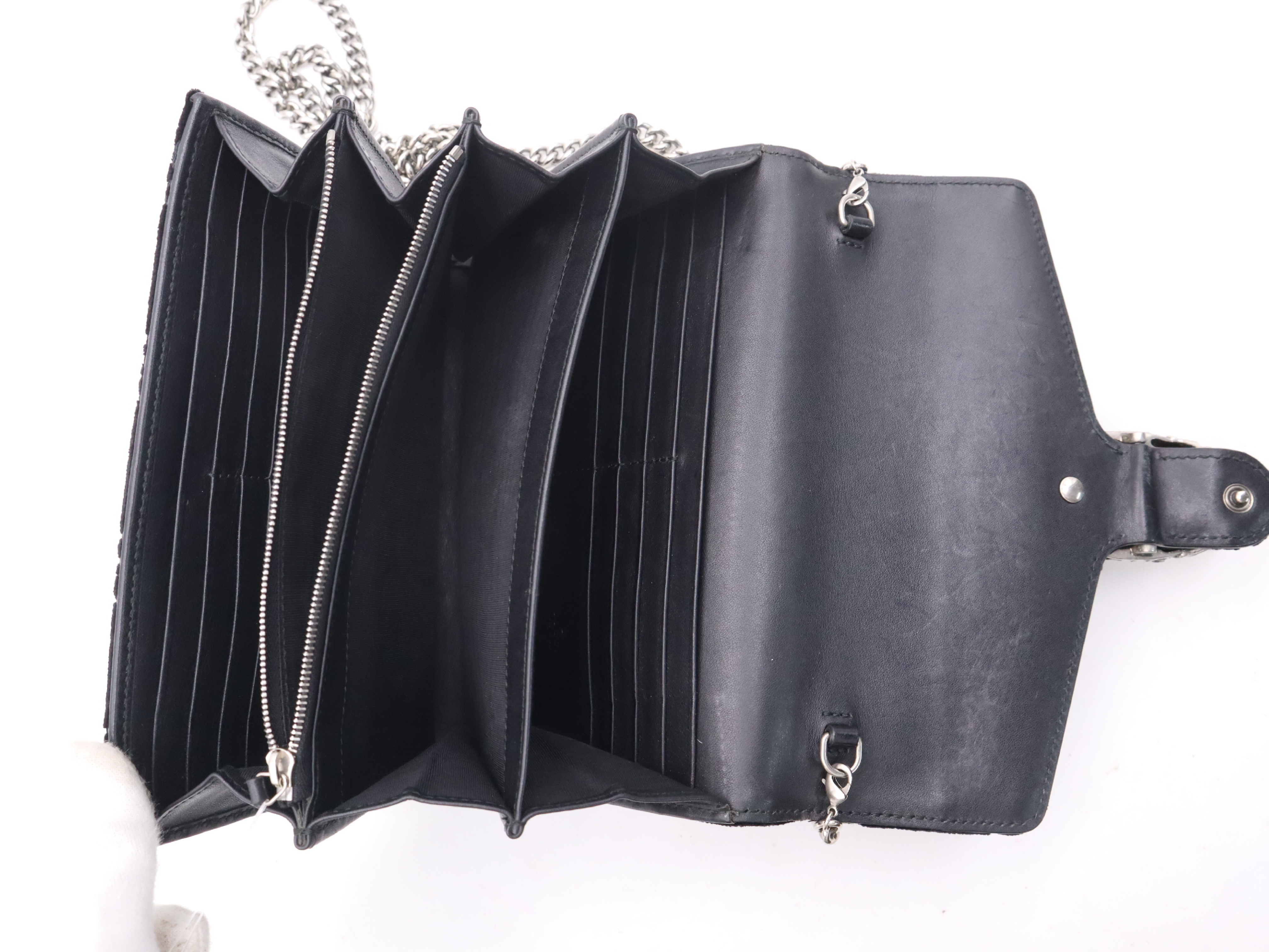 Velour Adionesus Shoulder Bag with Shoulder Strap, Black — view 10