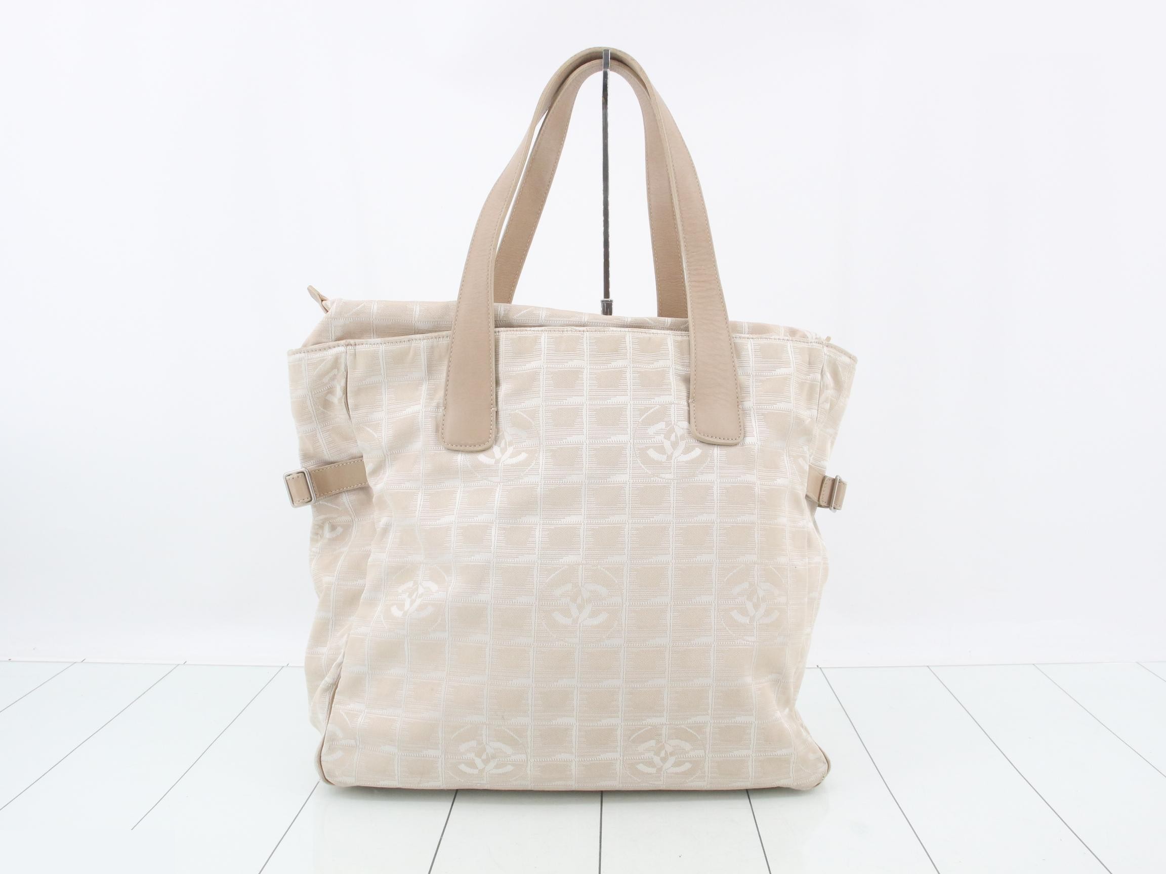 New Travel Line Tote Bag, Pink Beige — view 2