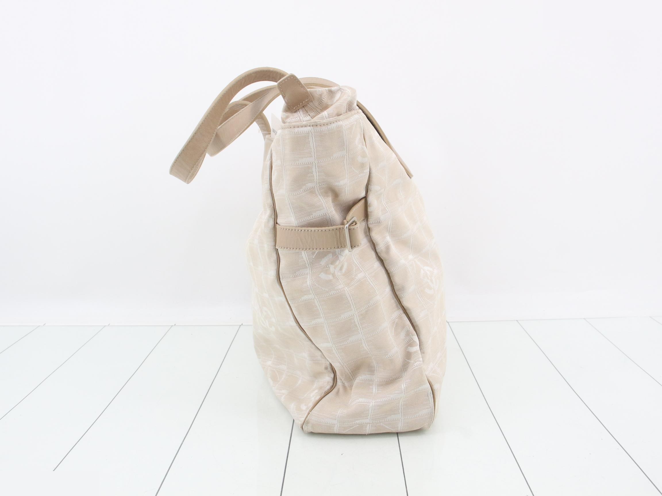New Travel Line Tote Bag, Pink Beige — view 3