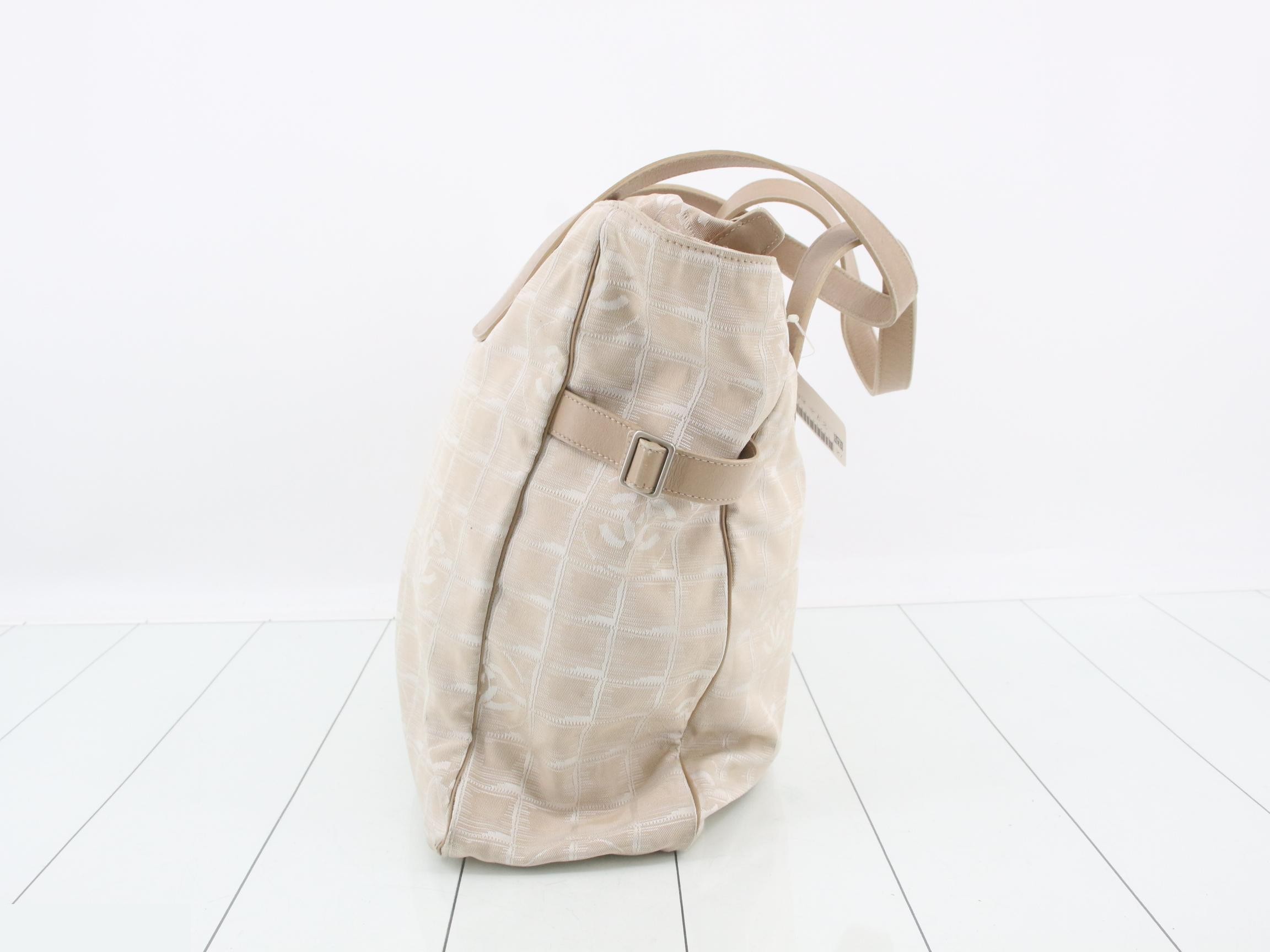 New Travel Line Tote Bag, Pink Beige — view 4