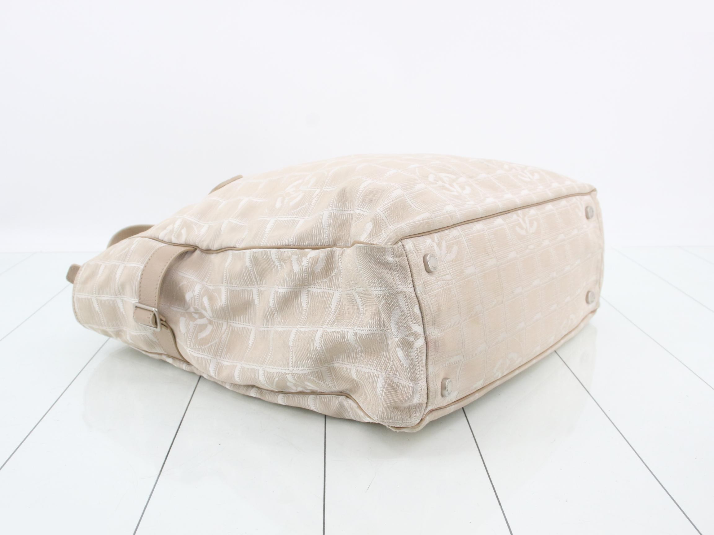 New Travel Line Tote Bag, Pink Beige — view 5