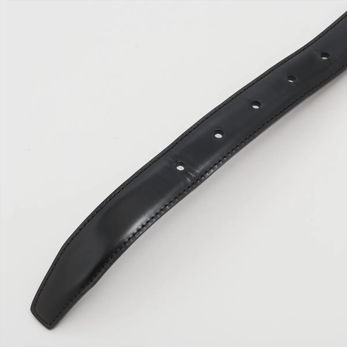 Triomphe Belt, size 80, Leather, Black. Shows signs of wear including — view 3