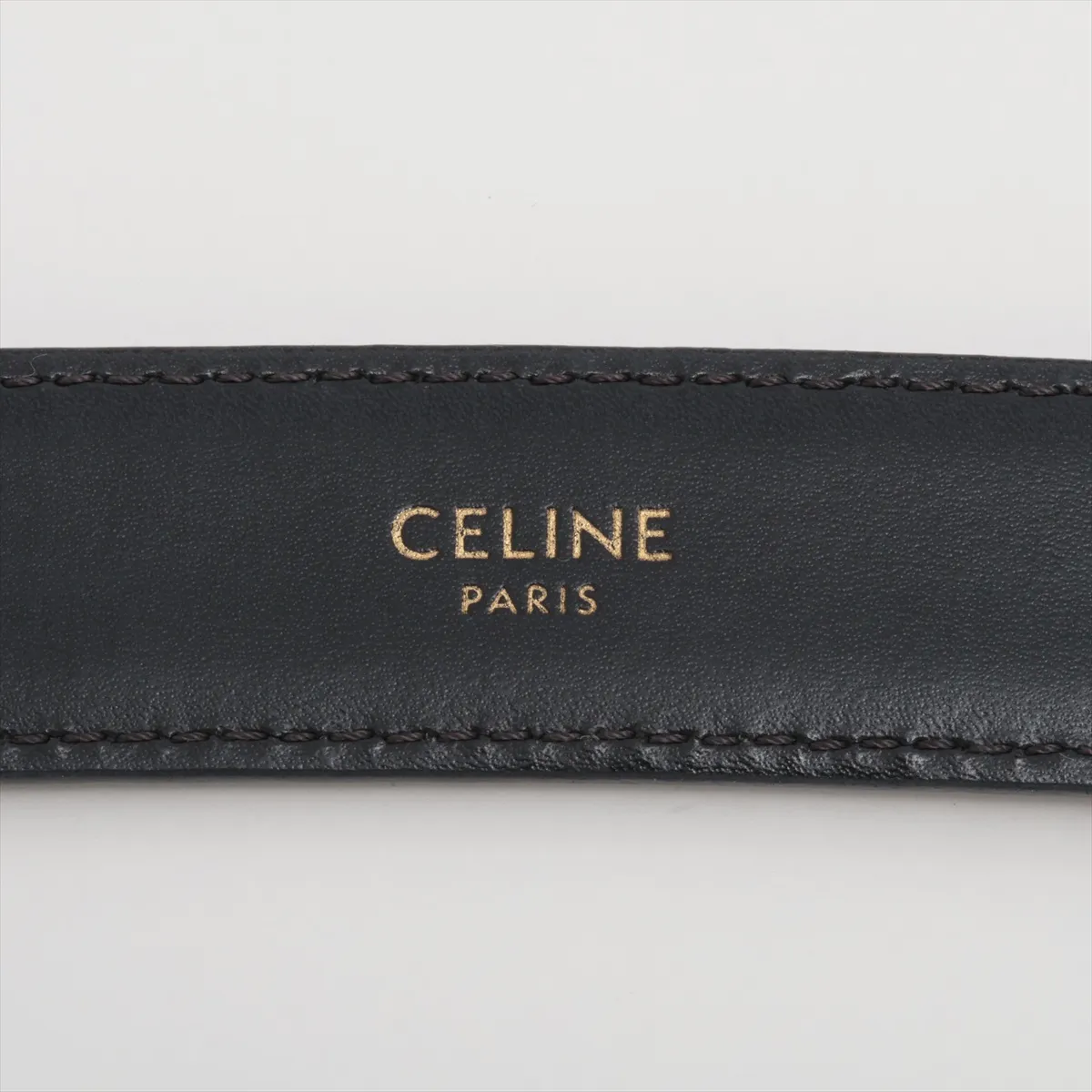 Triomphe Belt, size 80, Leather, Black. Shows signs of wear including — view 5
