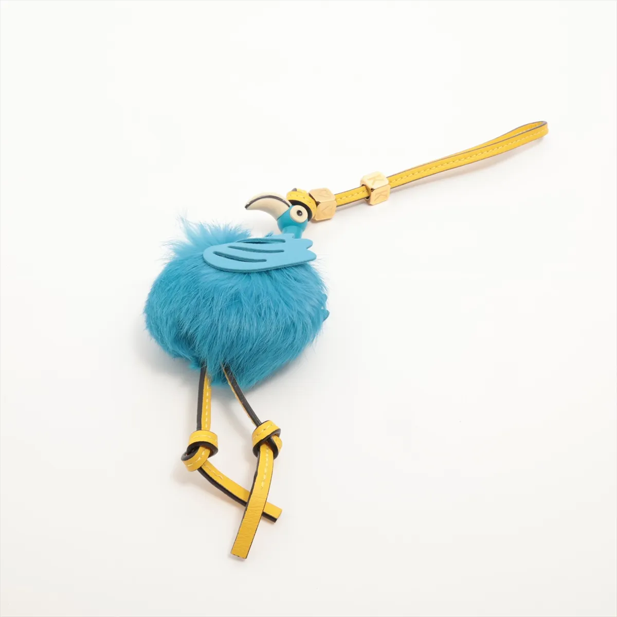 flamingo charm, blue fur, — view 2