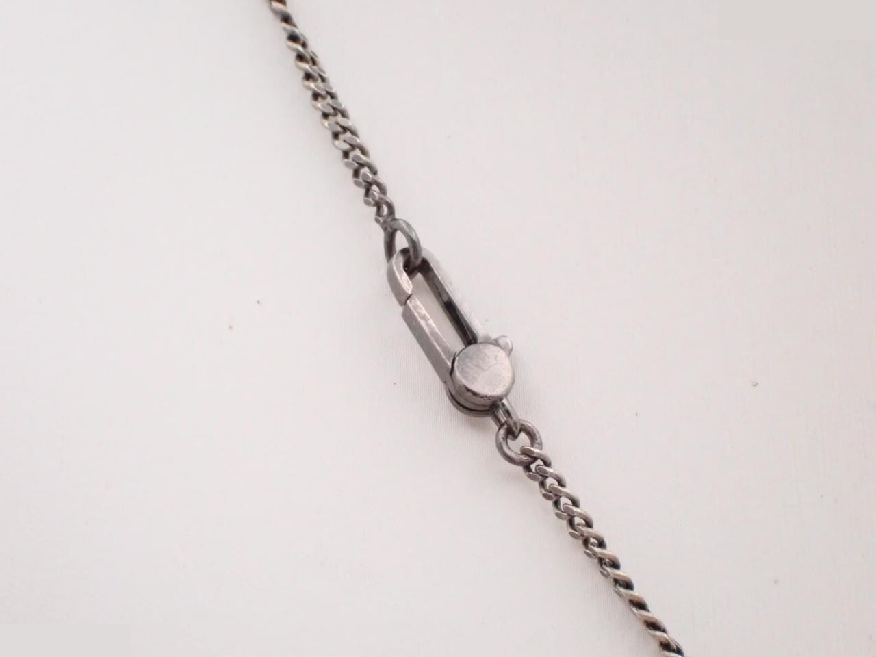 Diamante necklace, 925 sterling silver, 17.8g, chain approximately 60cm. — view 2
