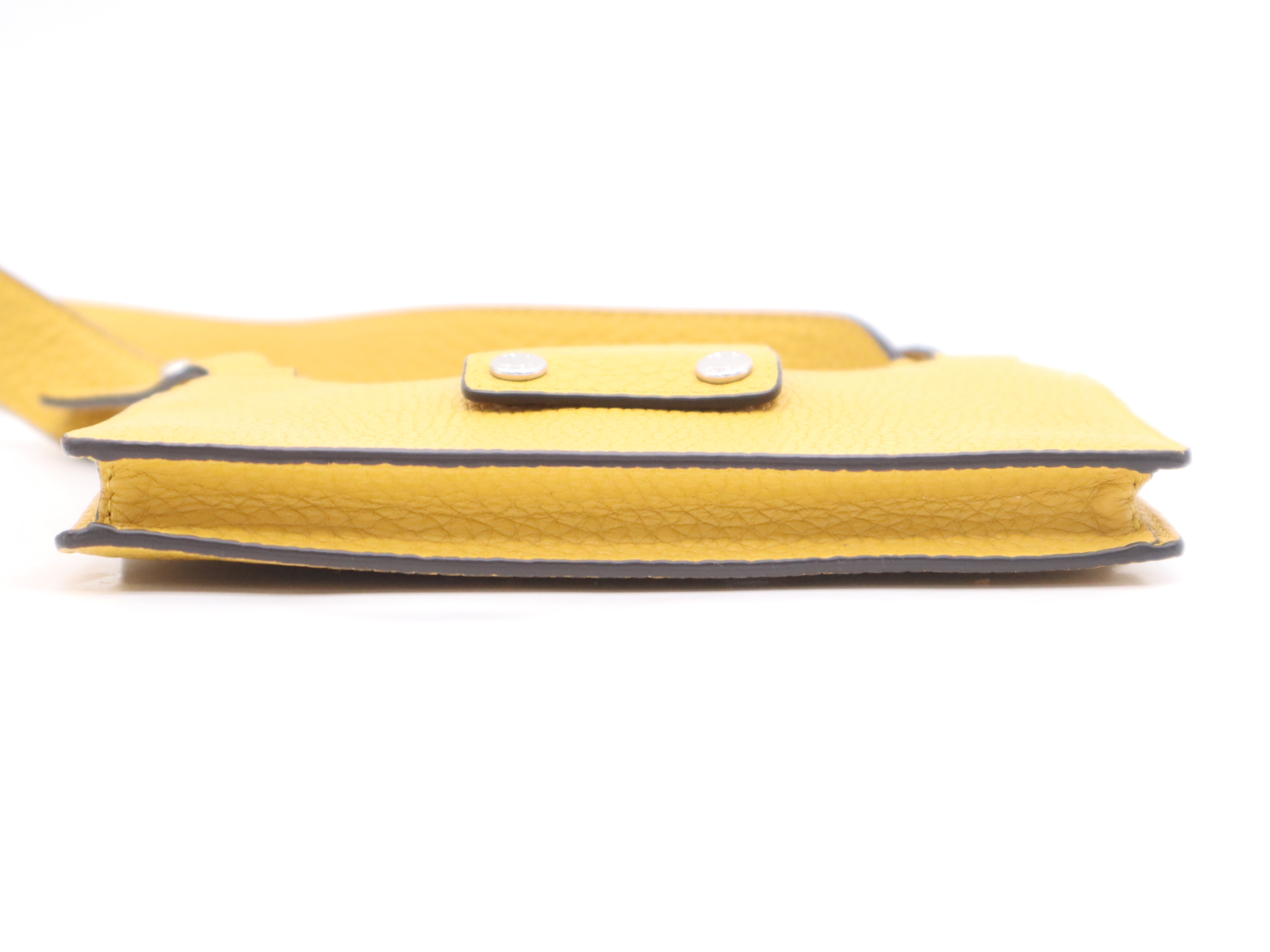 Leather Selleria Yellow Shoulder Bag with Silver Hardware, Dust Bag and Box Included — view 4