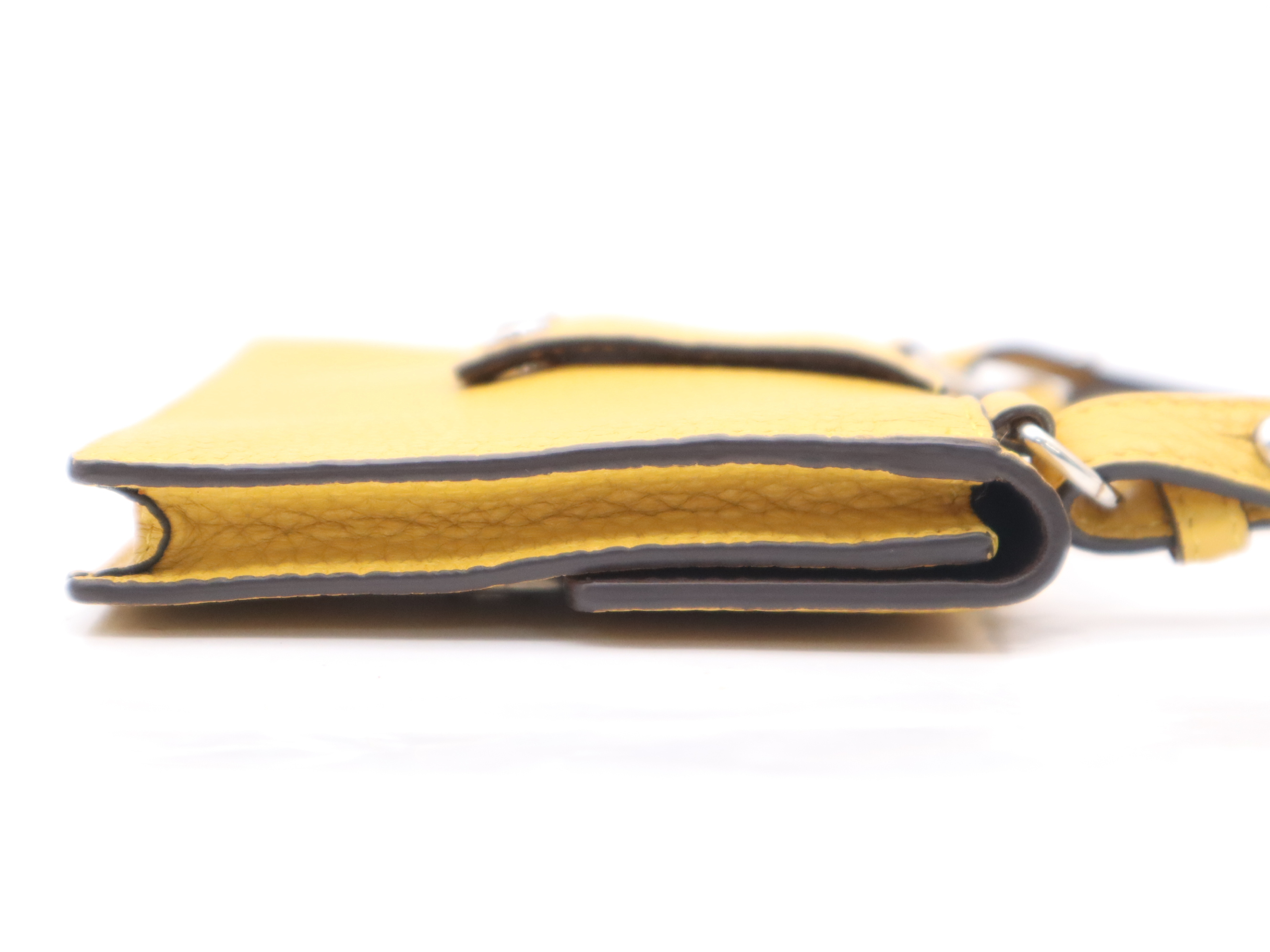 Leather Selleria Yellow Shoulder Bag with Silver Hardware, Dust Bag and Box Included — view 5