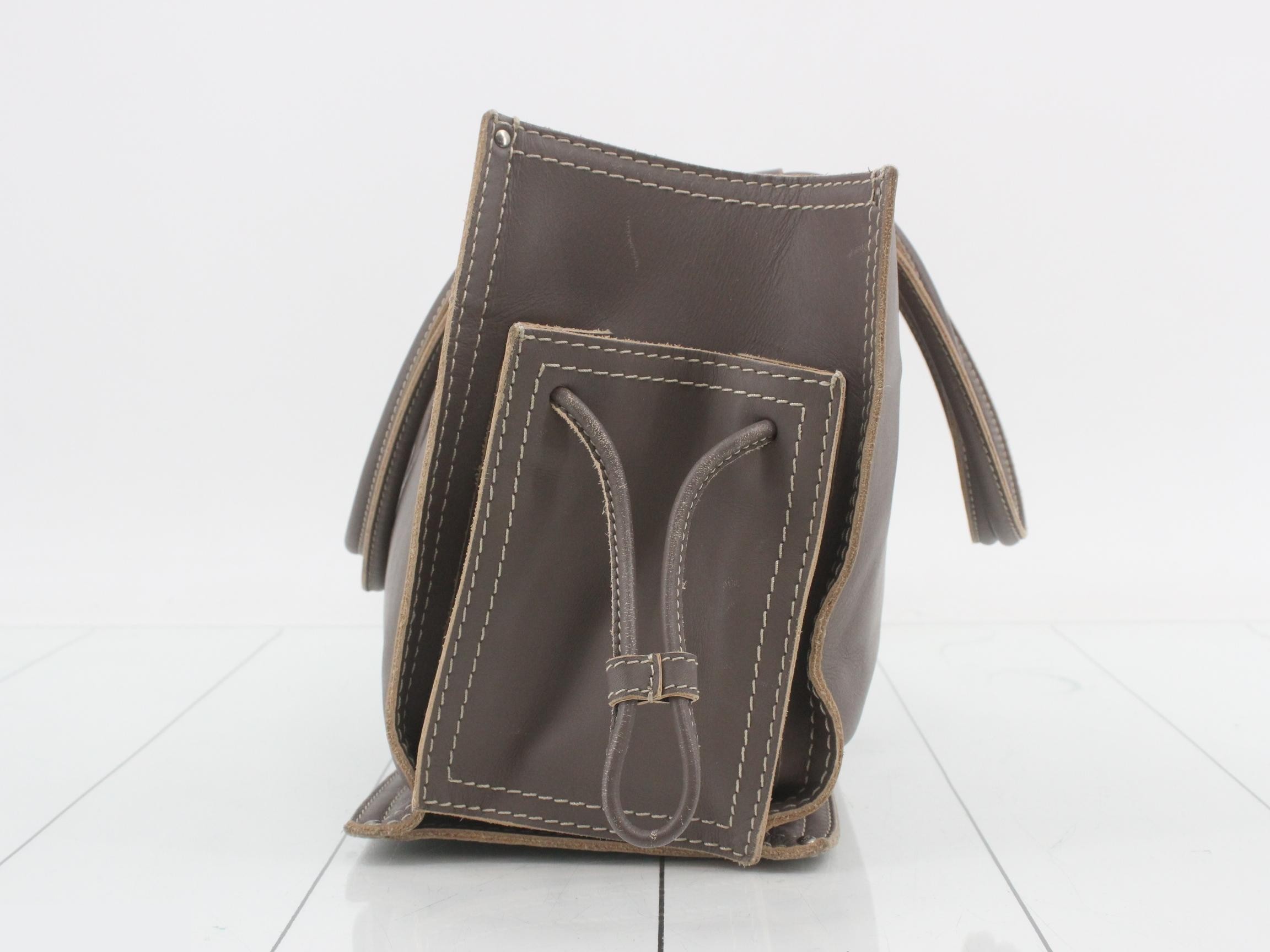 Perforated Anagram Skin Leather Handbag — view 3
