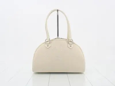 Satin embroidered mini Boston bag