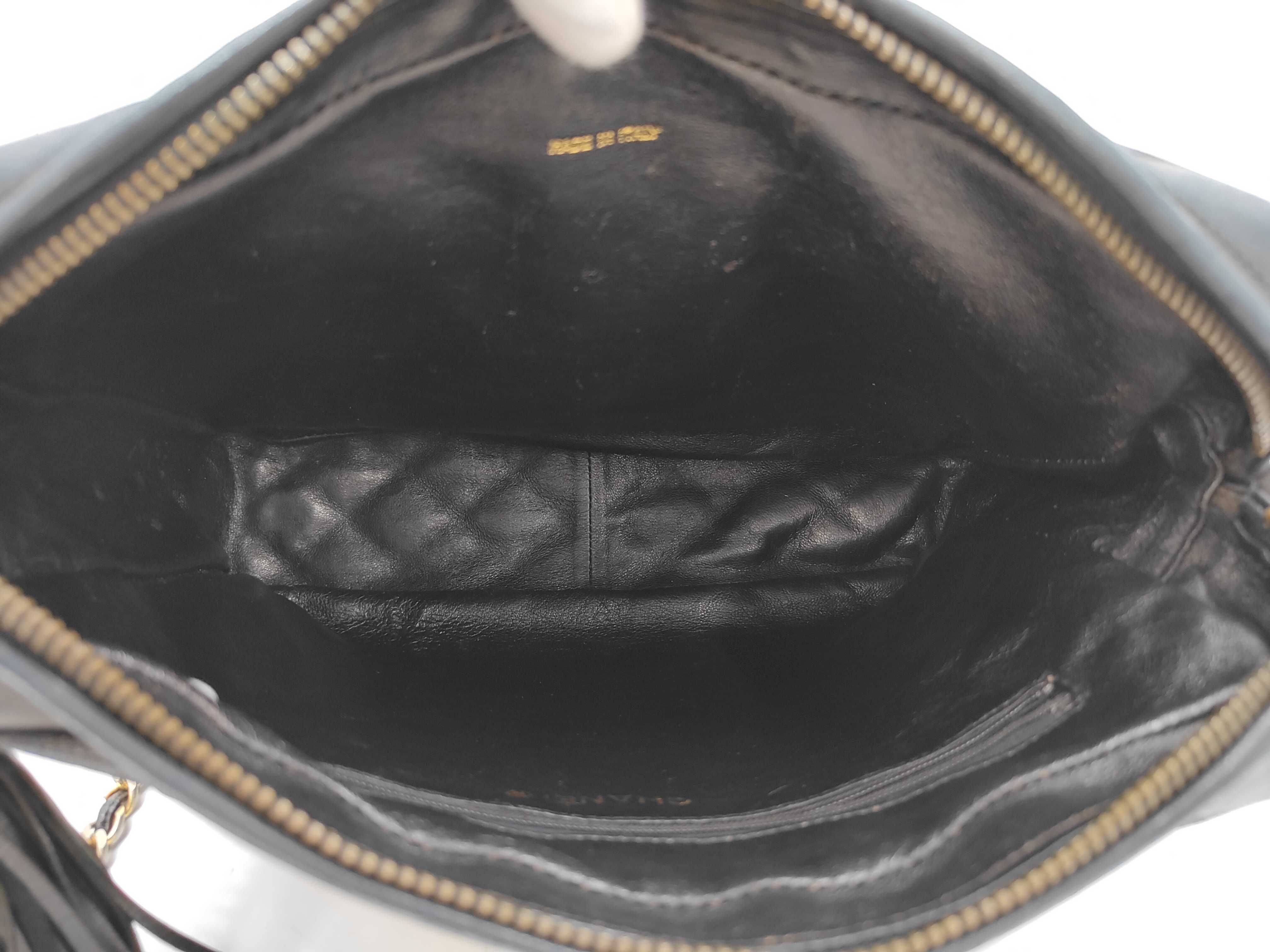 Coco Mark Lambskin Chain Shoulder Bag with Fringe, Black with Gold Hardware, Series 1 — view 13