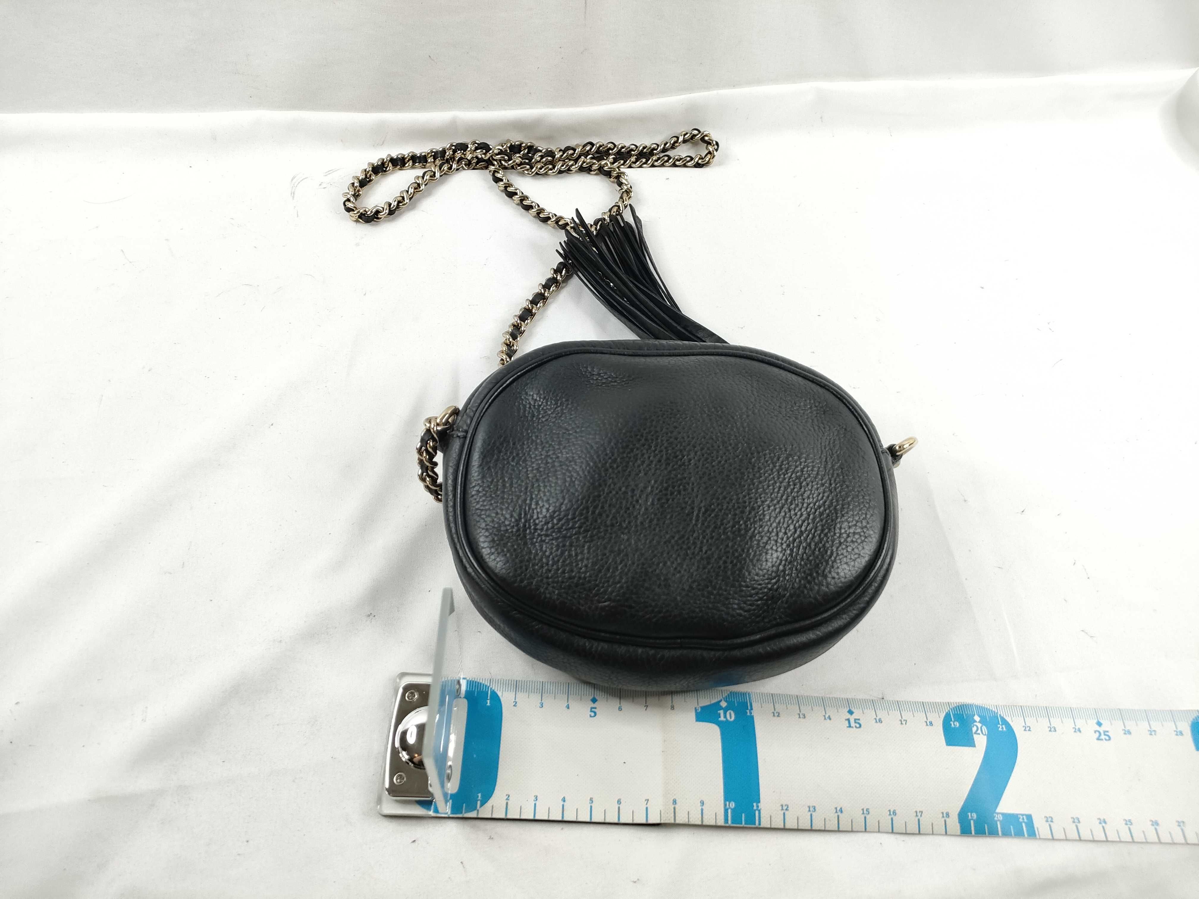 Soho Leather Chain Shoulder Bag, Black, Serial Number — view 2
