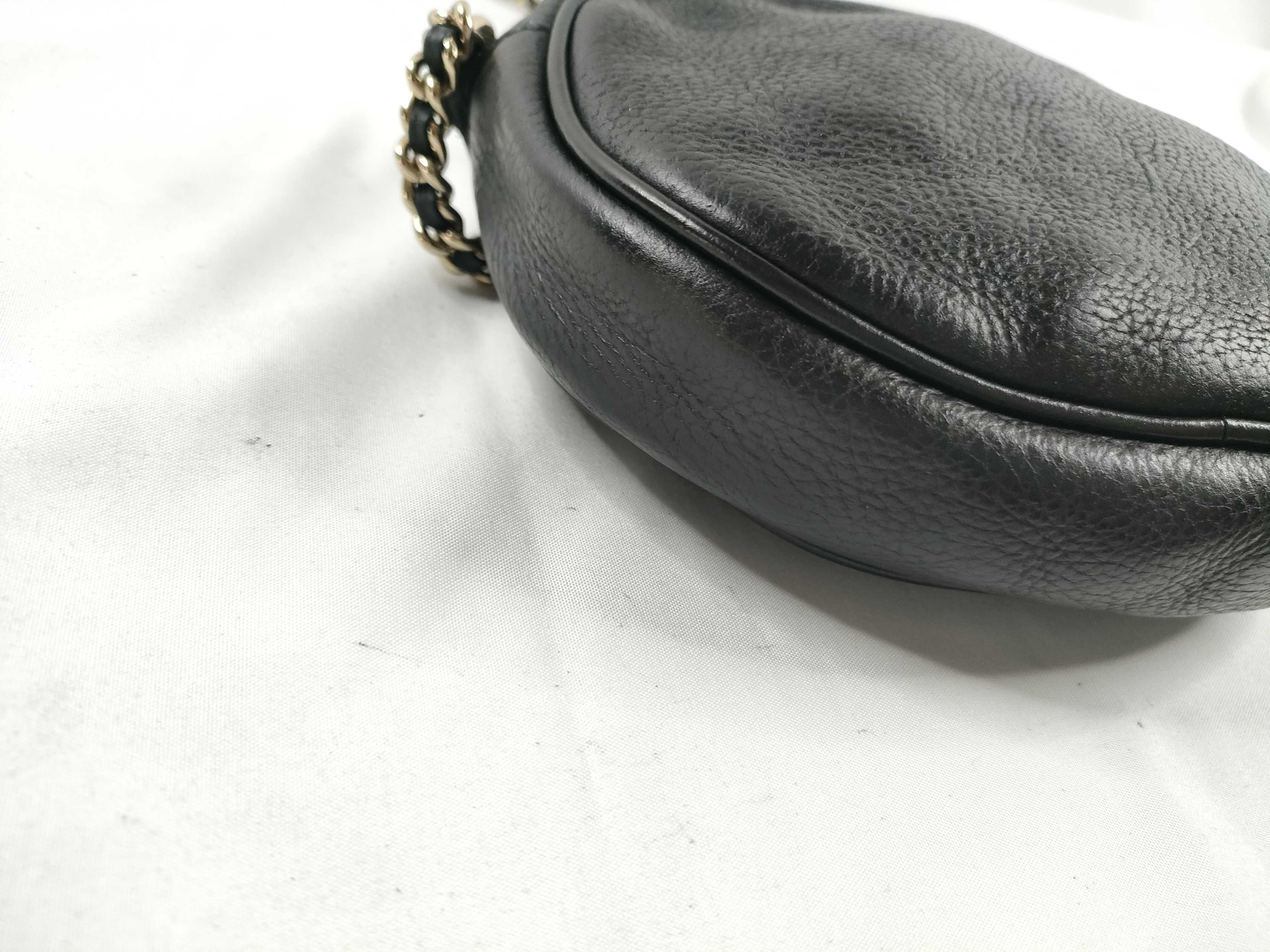 Soho Leather Chain Shoulder Bag, Black, Serial Number — view 3