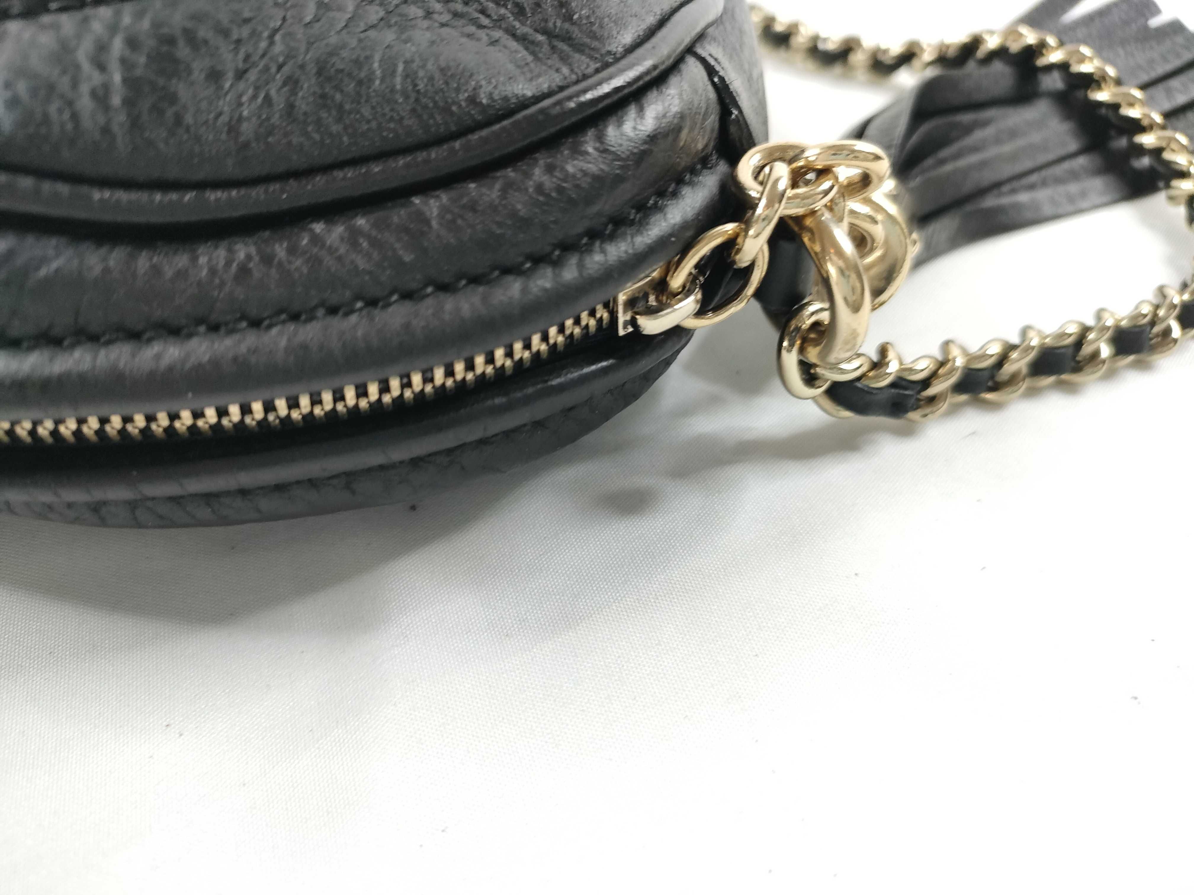 Soho Leather Chain Shoulder Bag, Black, Serial Number — view 8