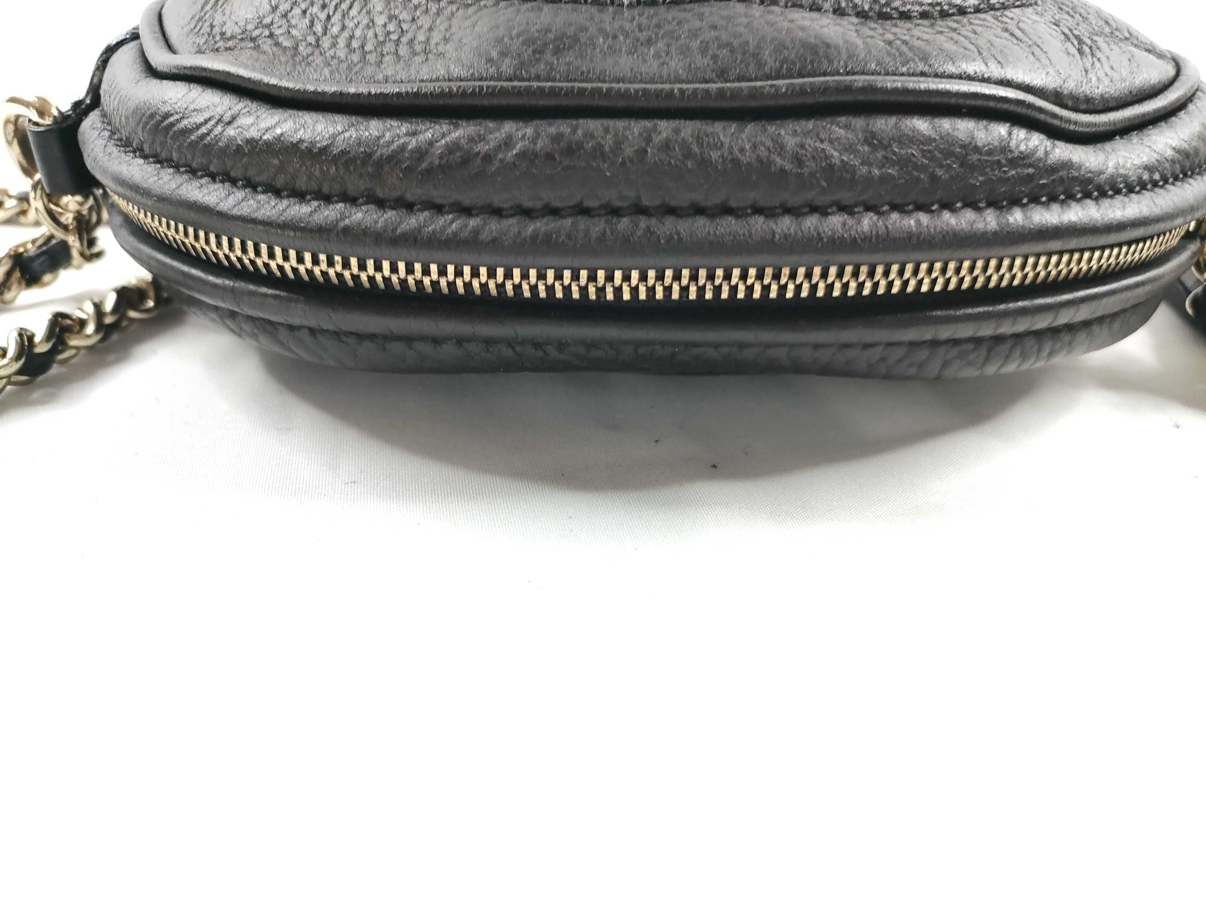 Soho Leather Chain Shoulder Bag, Black, Serial Number — view 9