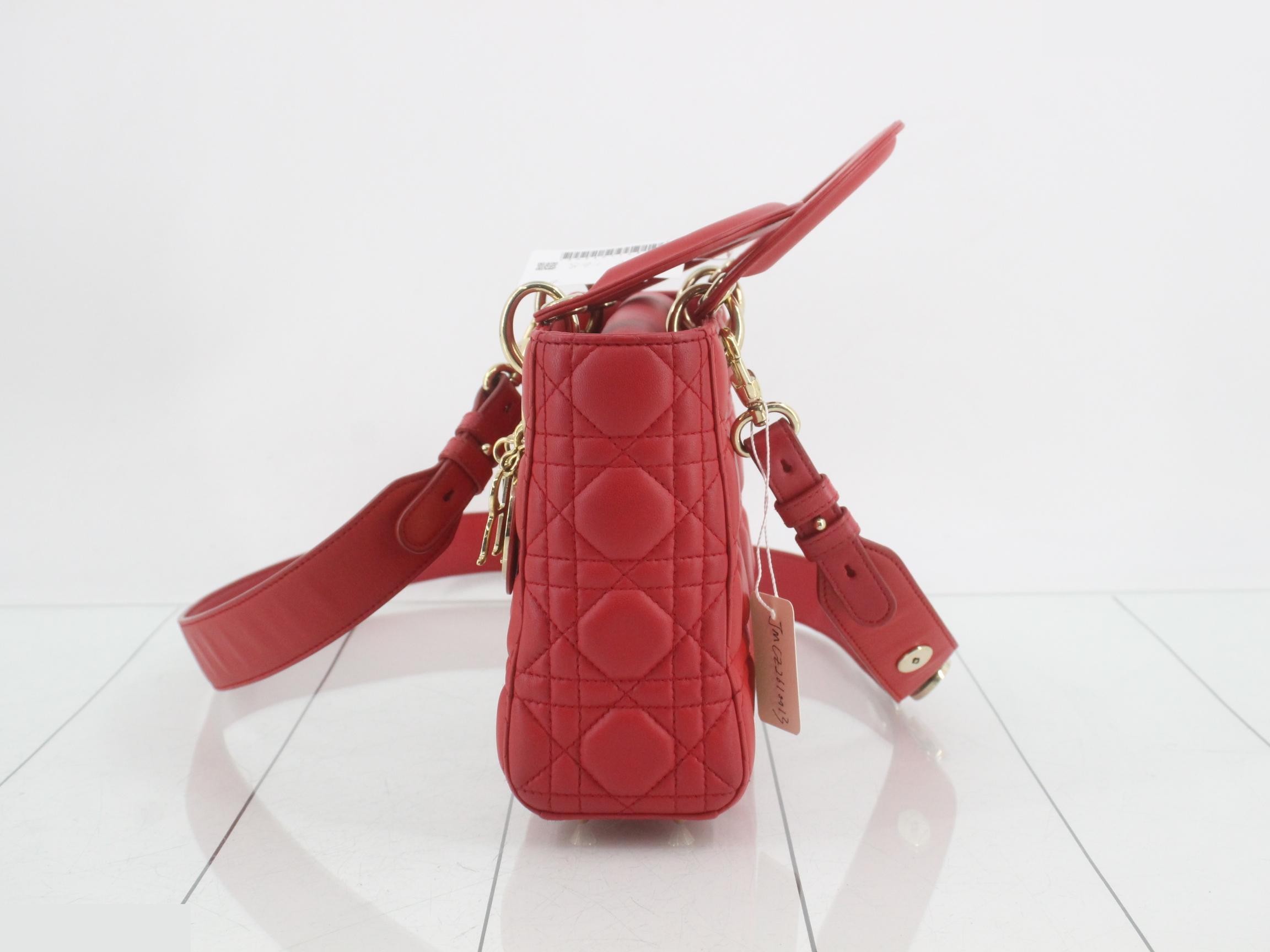 Lady Dior Cannage Lamb 2-Way Shoulder/Handbag — view 3