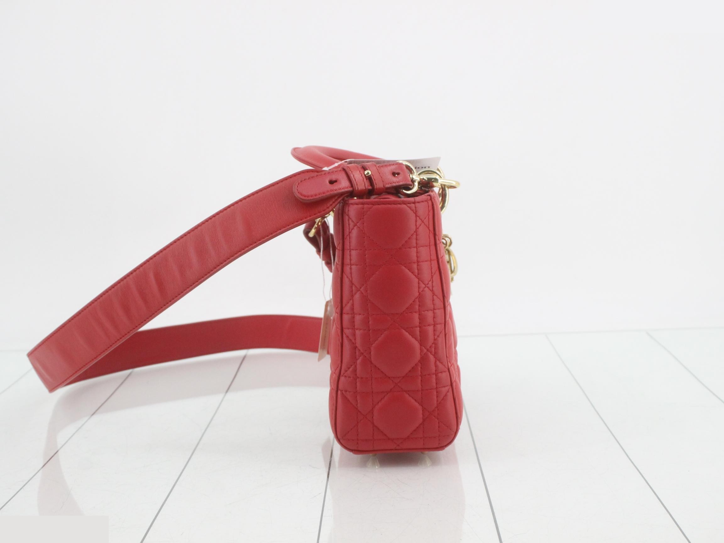 Lady Dior Cannage Lamb 2-Way Shoulder/Handbag — view 4