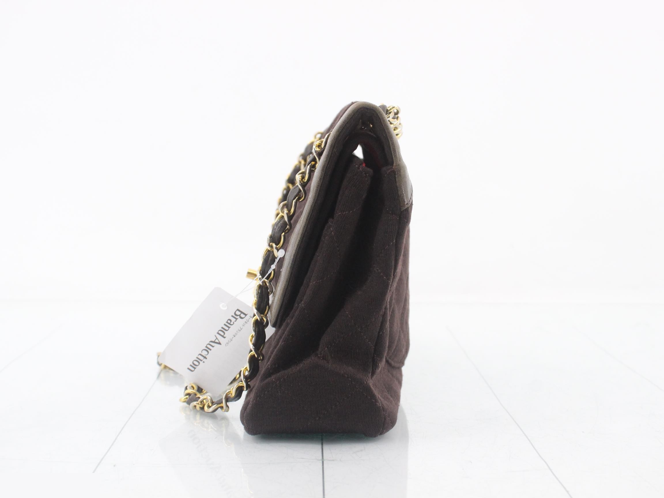Matelasse Brown W flap W chain shoulder G metal fittings — view 3