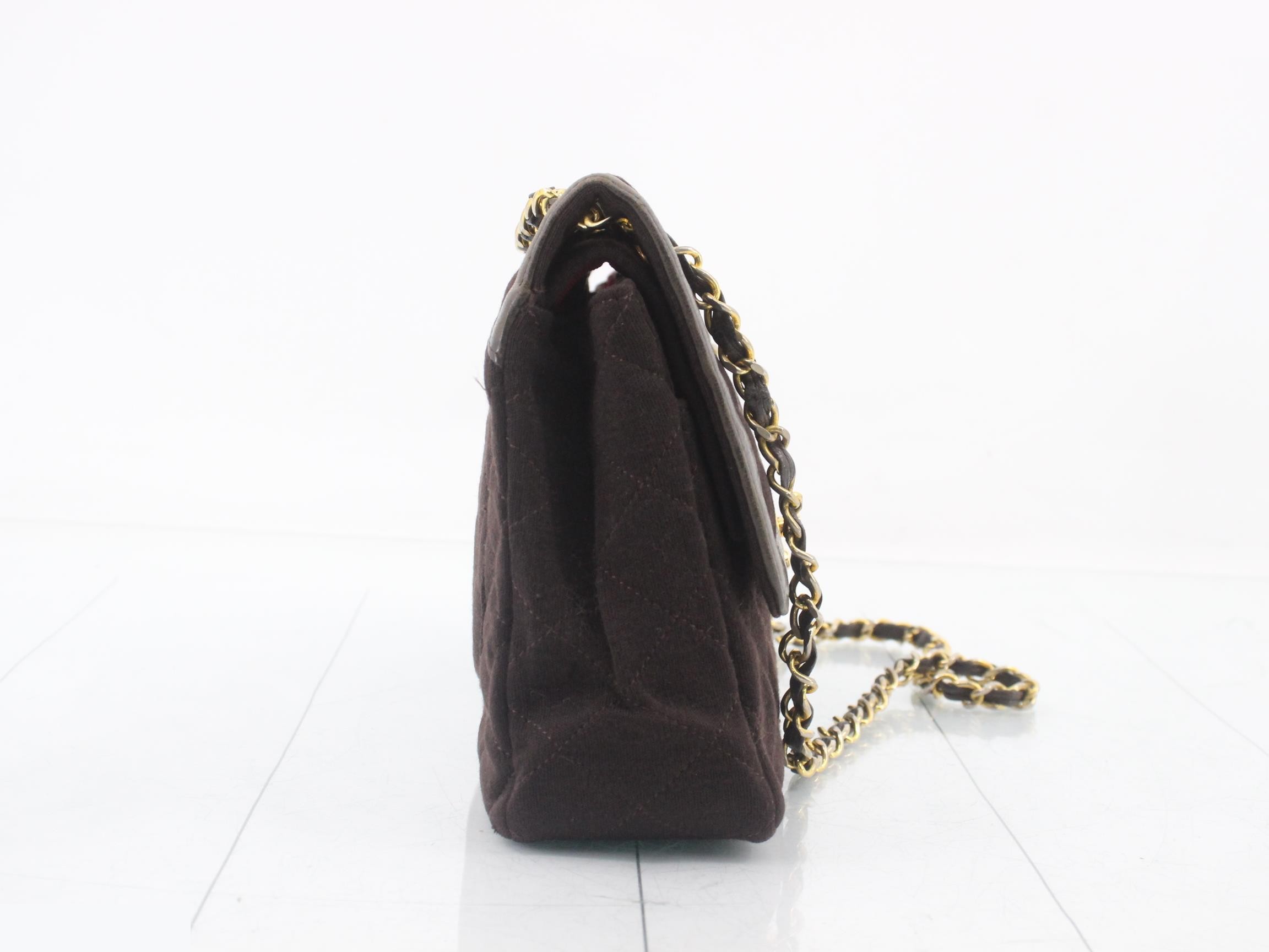 Matelasse Brown W flap W chain shoulder G metal fittings — view 4