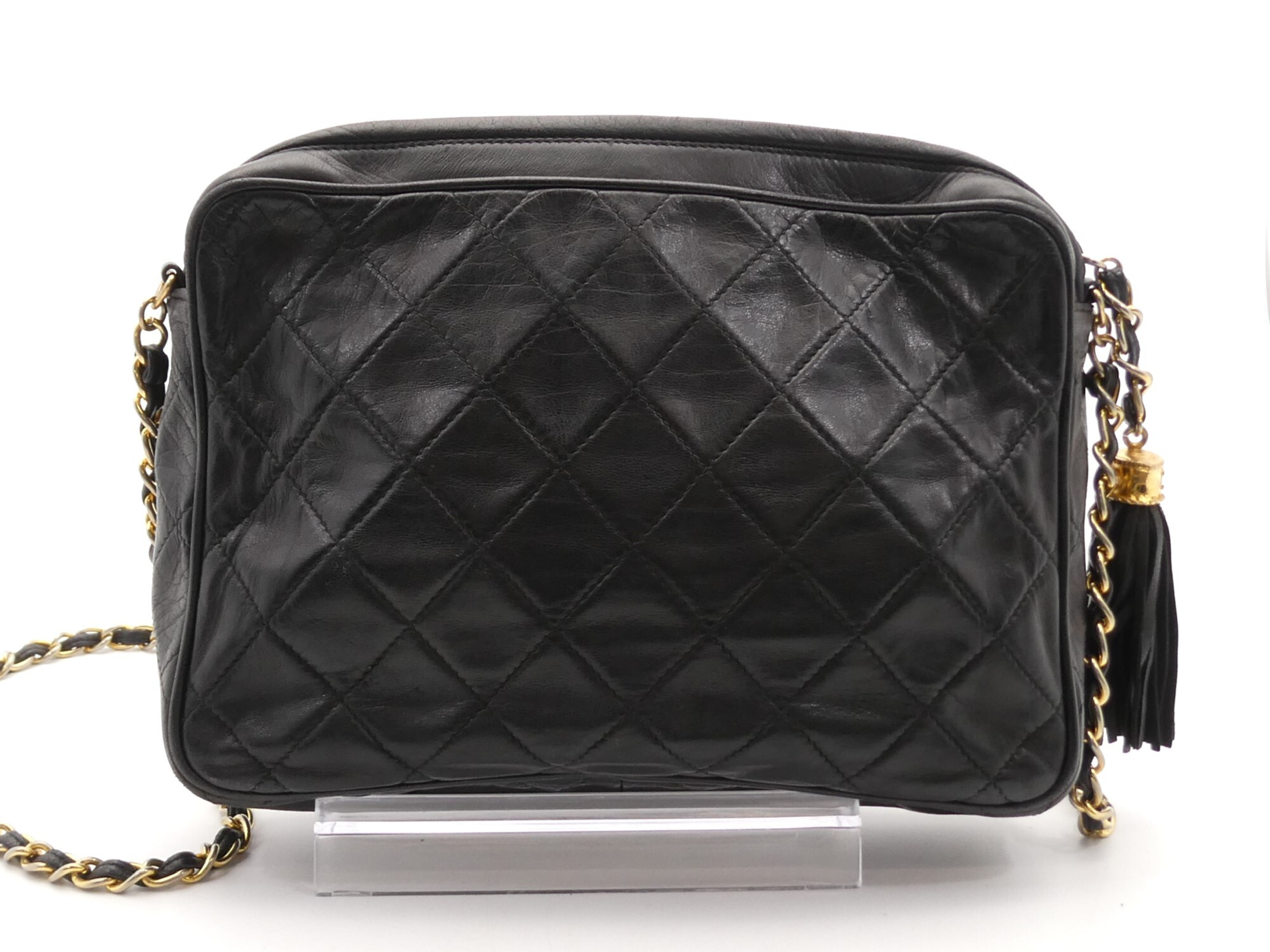 Matelassé Coco Mark Fringe Chain Shoulder Bag — view 2