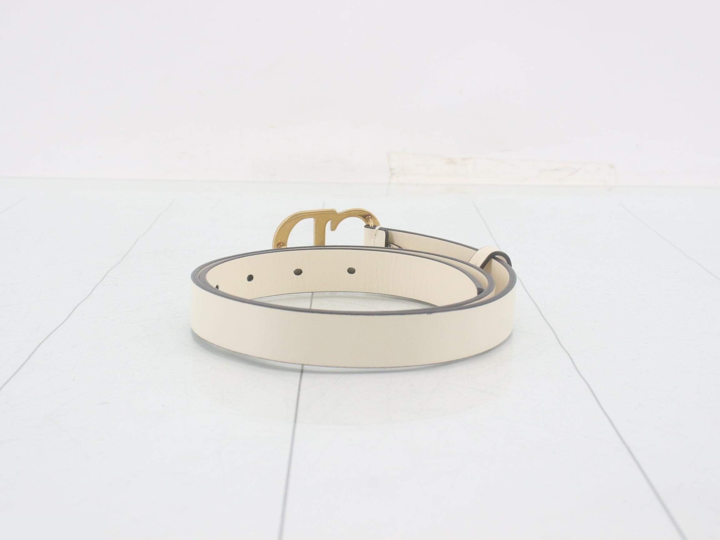 CD logo buckle belt, ivory — view 2