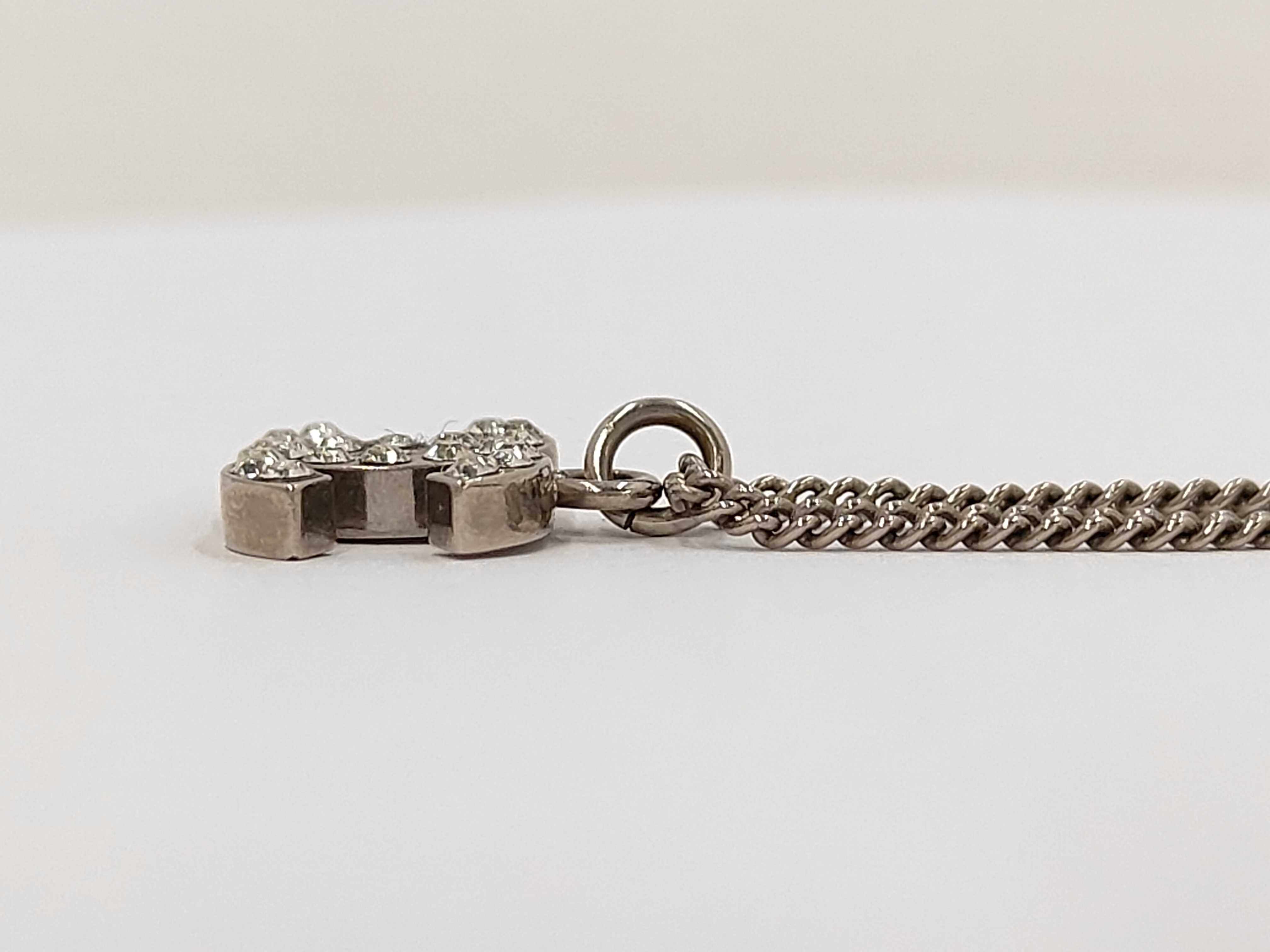 Necklace B11V Coco Mark Rhinestone Silver Necklace — view 3