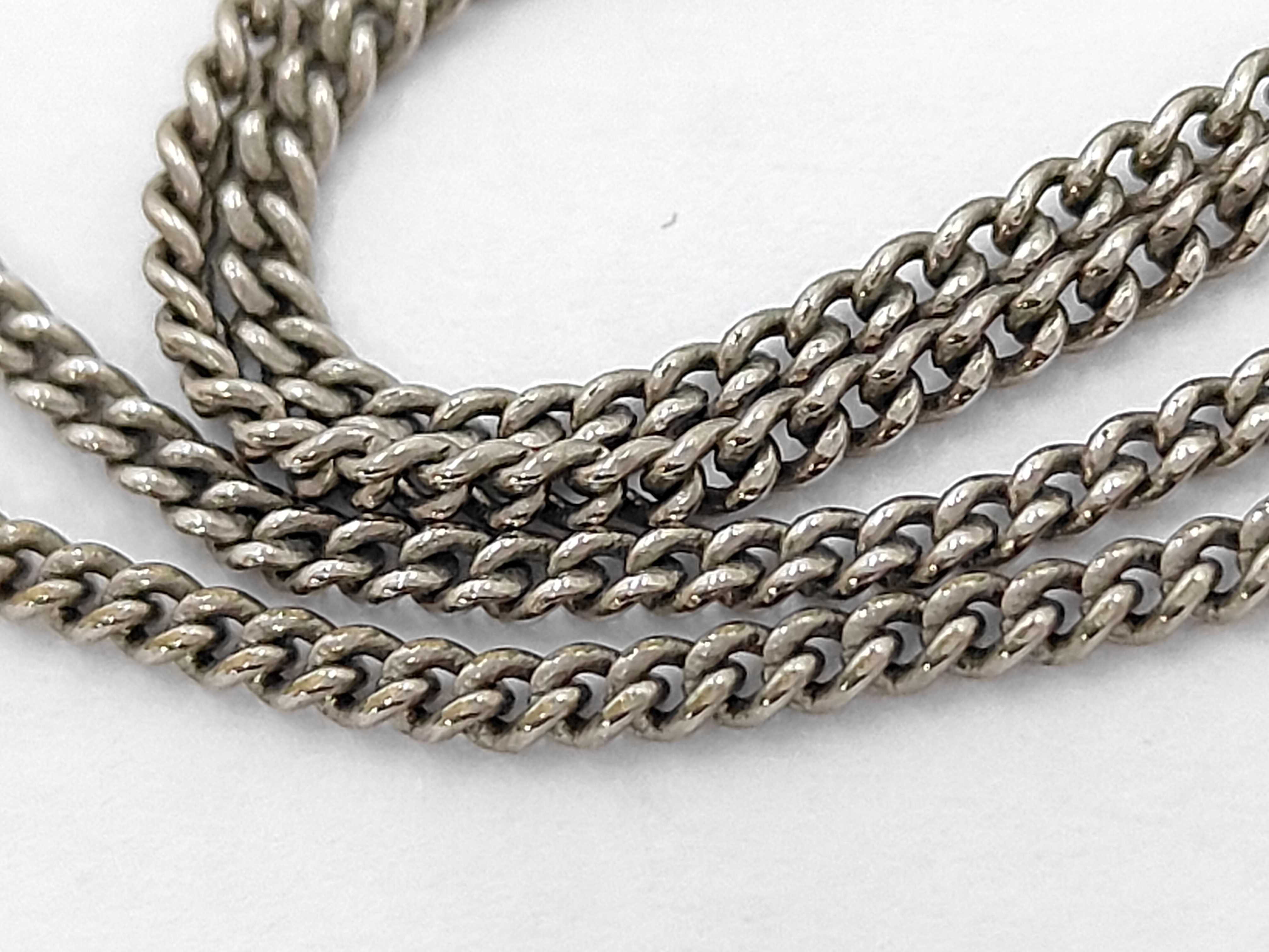 Necklace B11V Coco Mark Rhinestone Silver Necklace — view 4