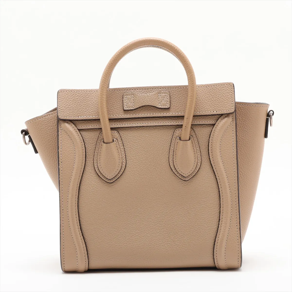 Luggage Nano Shopper Leather 2-Way Handbag, Beige — view 2