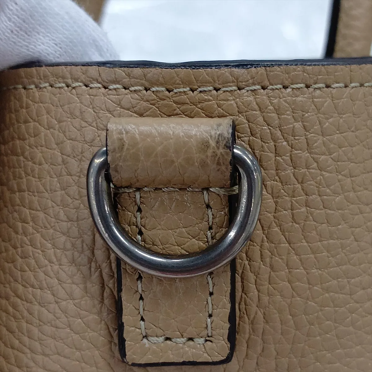 Luggage Nano Shopper Leather 2-Way Handbag, Beige — view 12