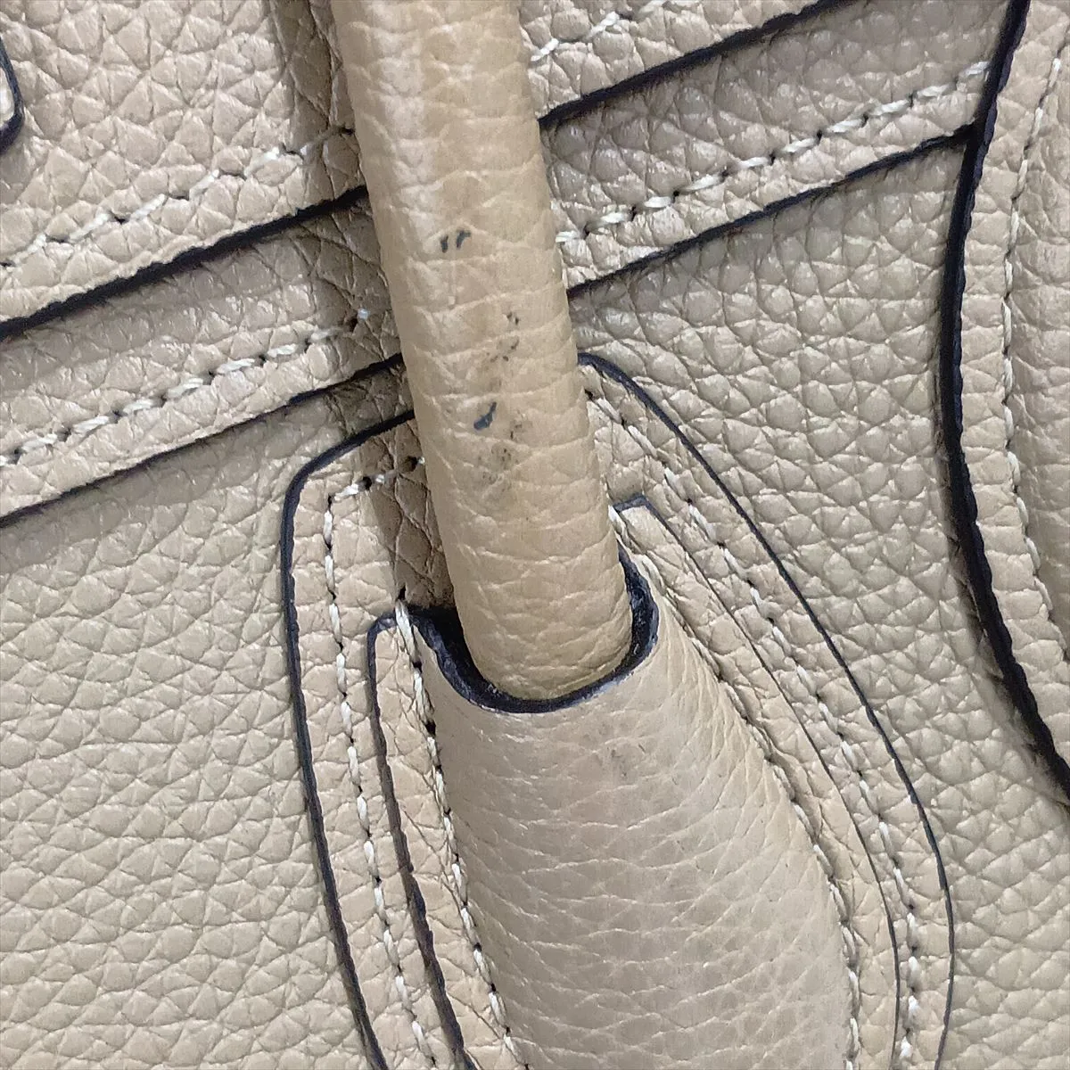 Luggage Nano Shopper Leather 2-Way Handbag, Beige — view 13