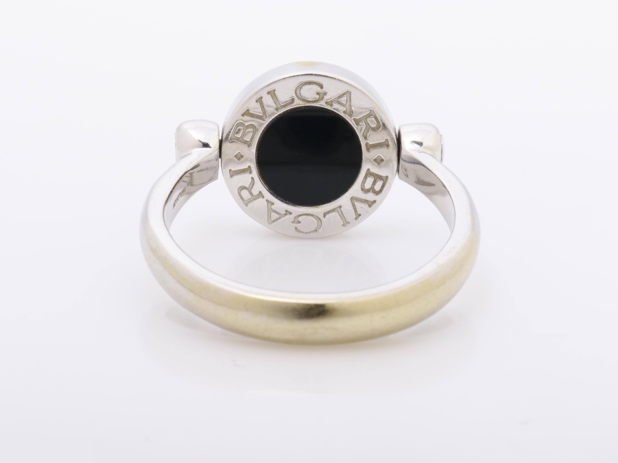750WG Bulgari Onyx & Diamond 6.5g #54 stamp — view 4