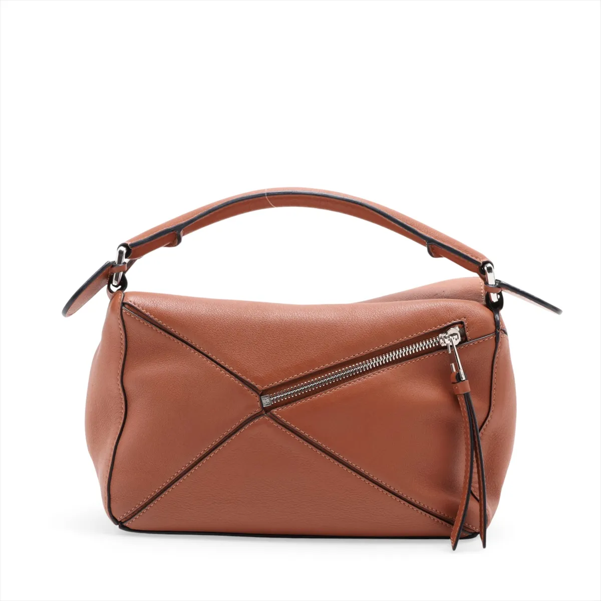 Puzzle Bag Small Leather 2-Way Handbag Brown — view 2