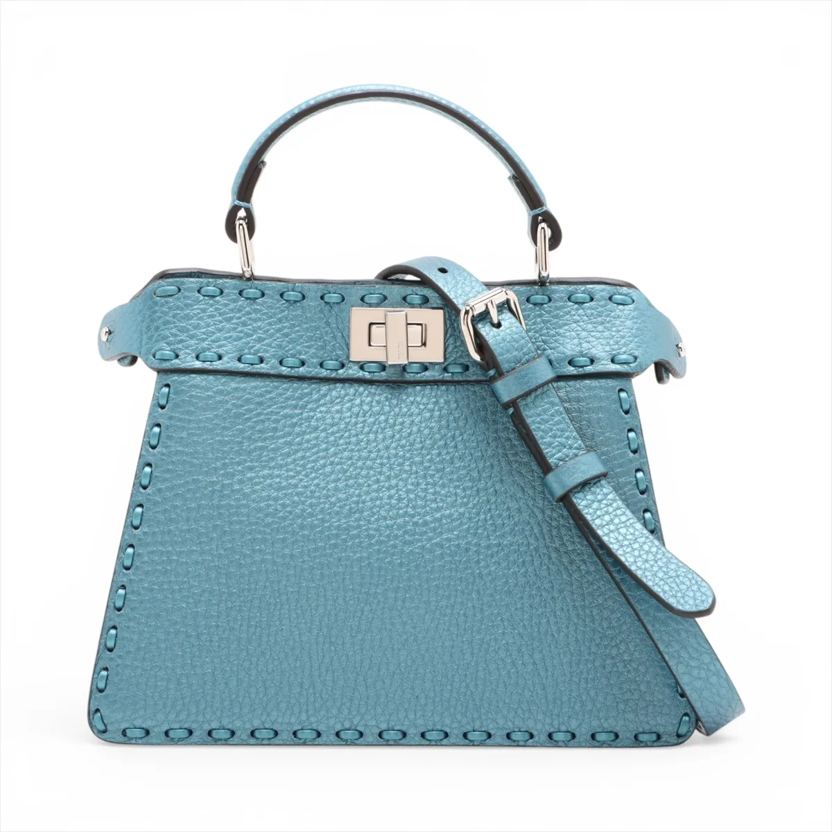 Selleria Peekaboo I.U Mini Leather 2-Way Handbag, Blue 8BN335