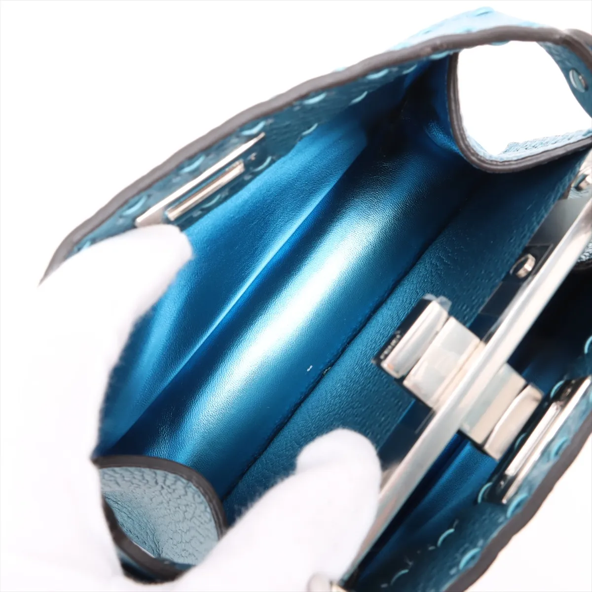 Selleria Peekaboo I.U Mini Leather 2-Way Handbag, Blue 8BN335 — view 10