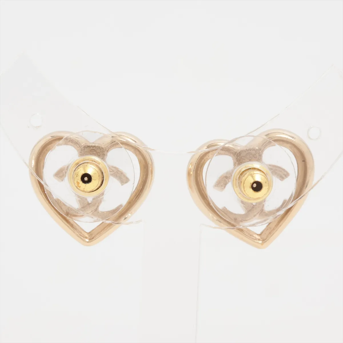 Cocomark Heart P23C Earrings (for both ears) GP x Rhinestone Gold — view 2