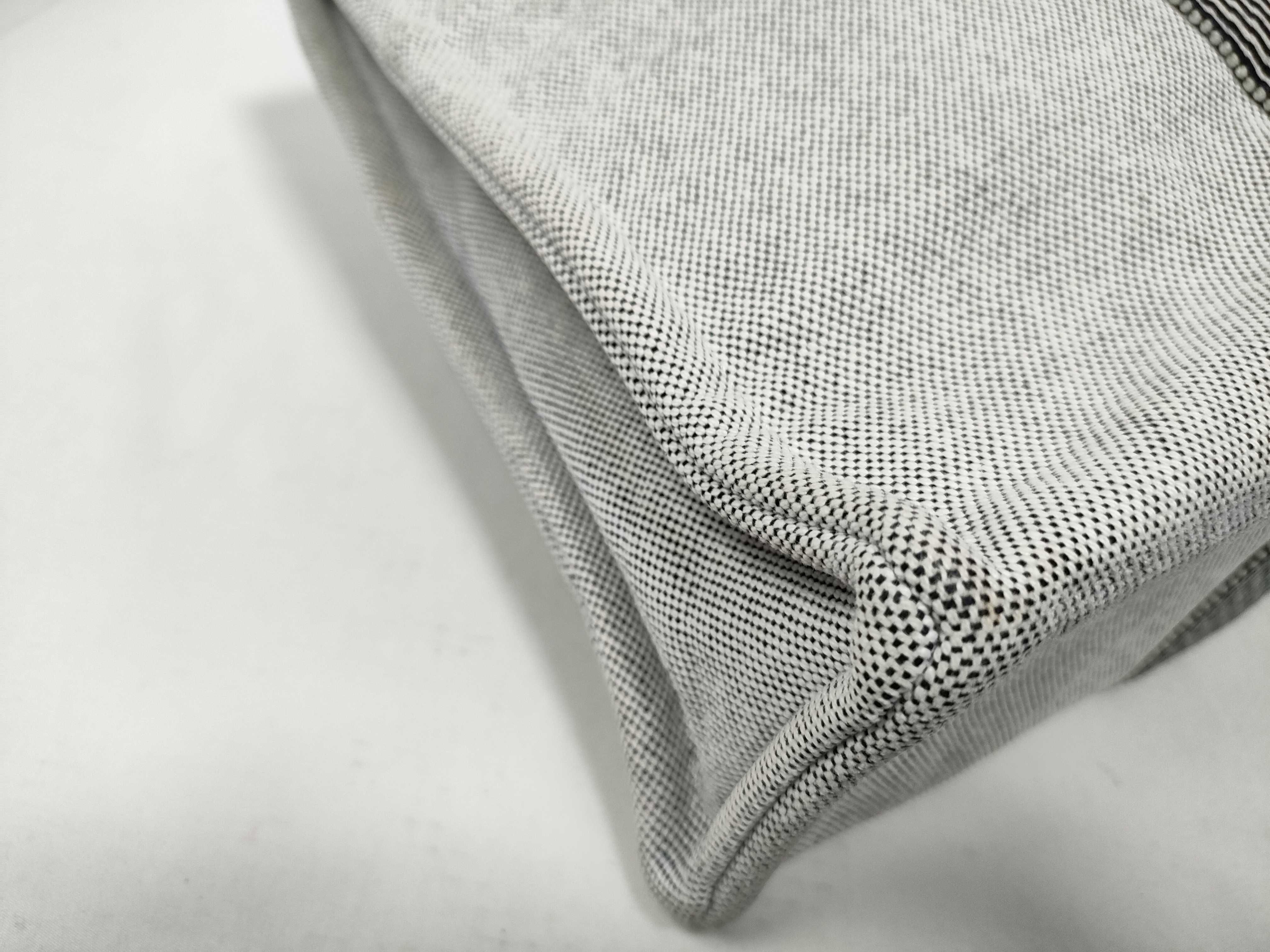 Herline MM Canvas Tote Bag, Gray, Silver Hardware, Some Stains — view 5
