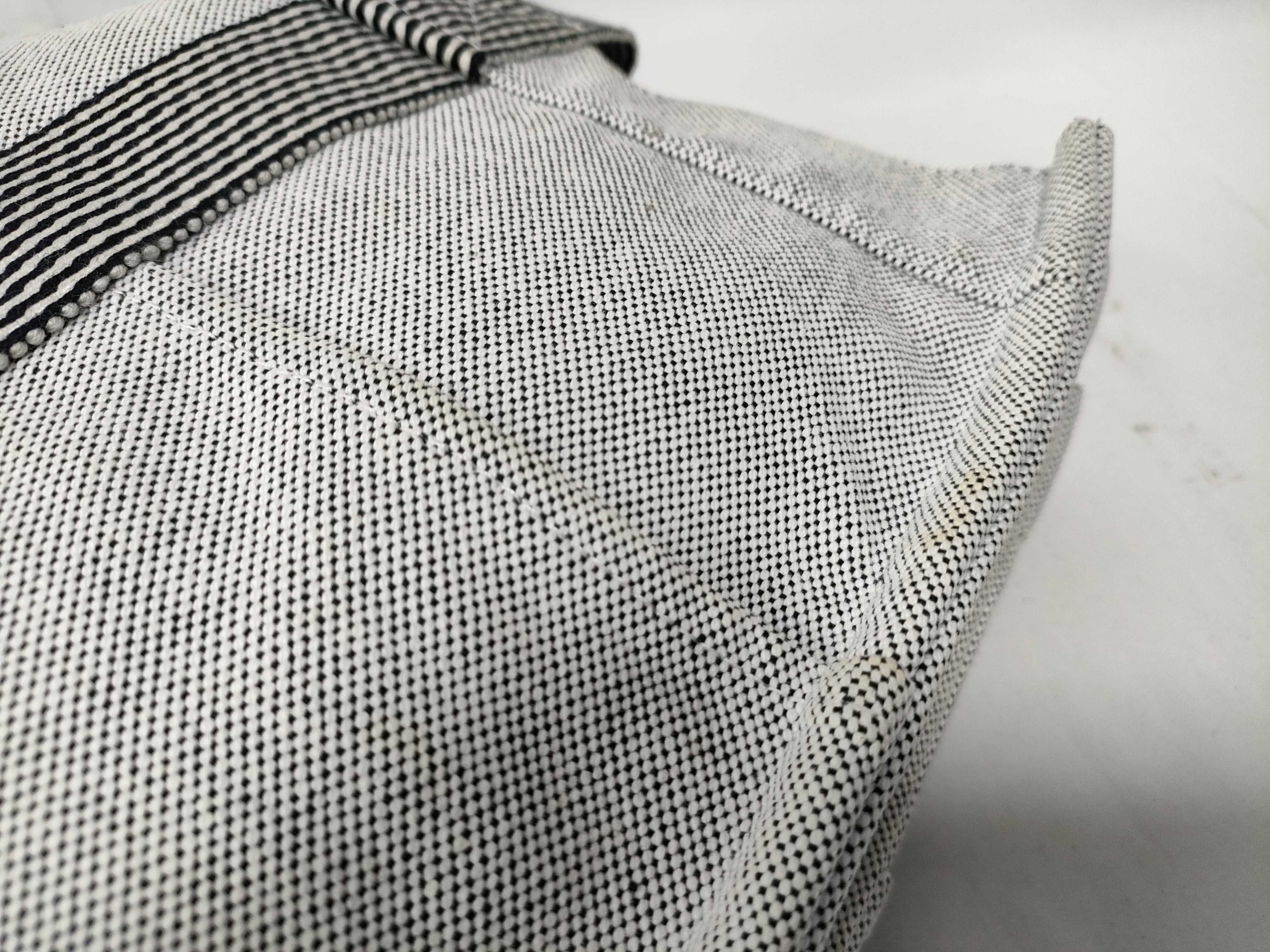 Herline MM Canvas Tote Bag, Gray, Silver Hardware, Some Stains — view 6