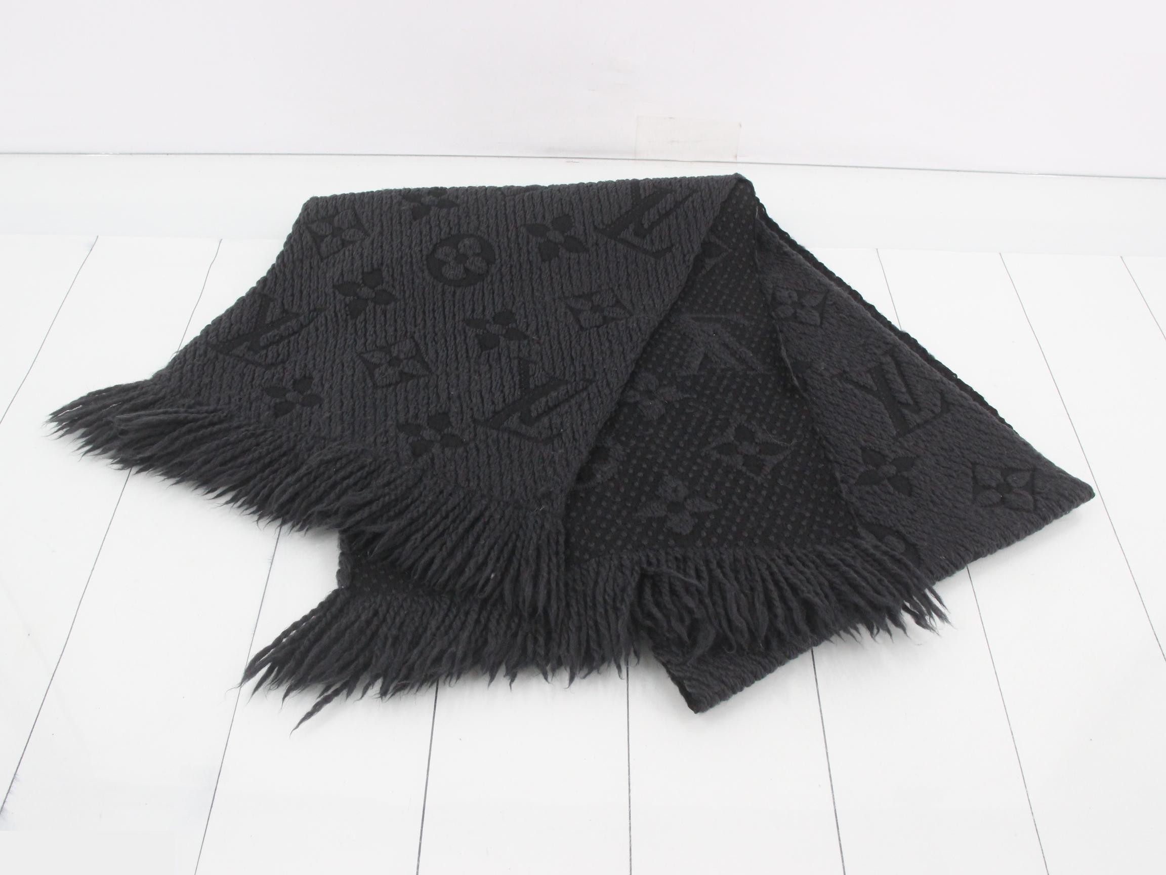 Monogram Echarpe Logo Mania Scarf, Wool/Silk, 413287, with tag. — view 2