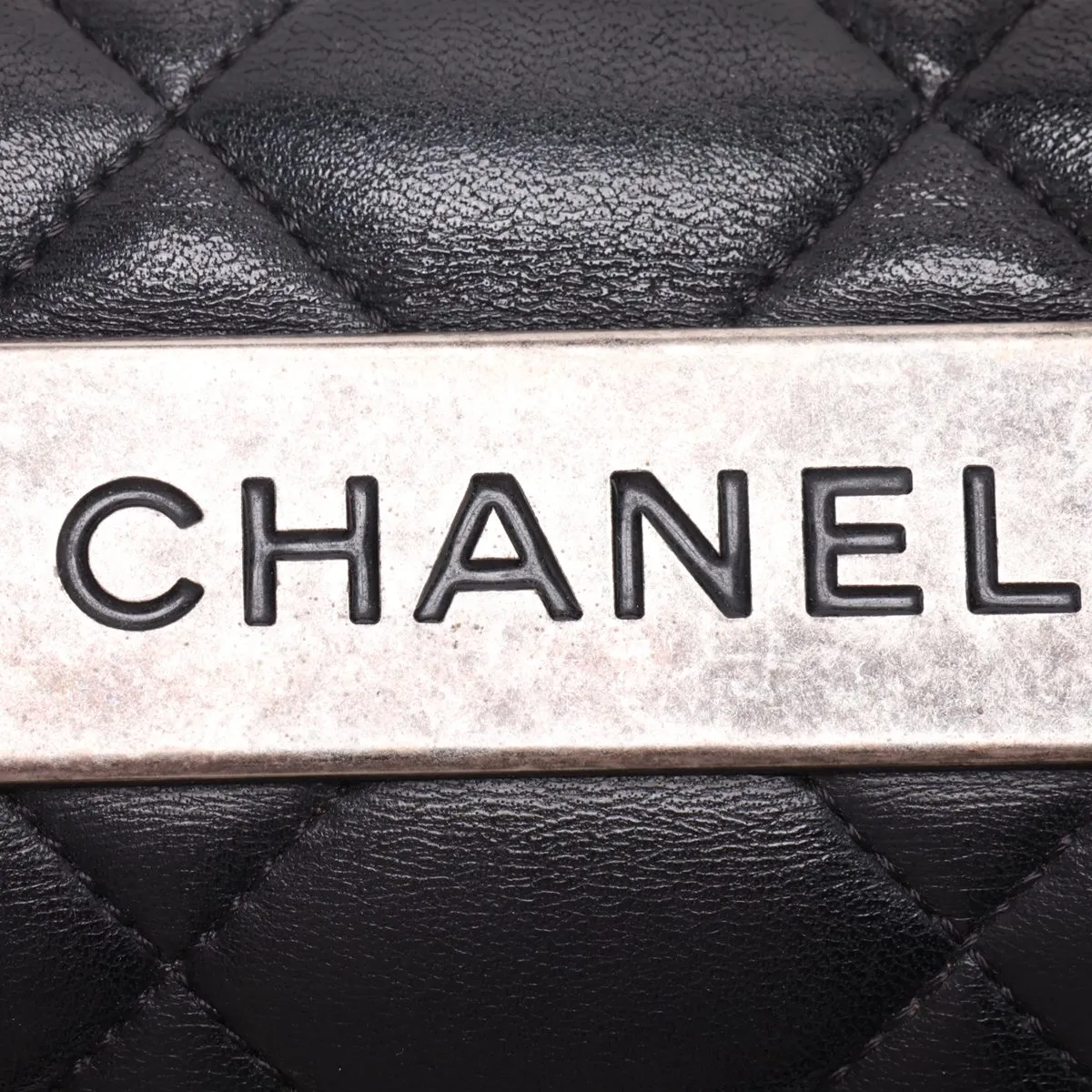 Trendy CC Lambskin 2-Way Handbag, Black with Gunmetal Hardware, 23304004, Serial Number 23 — view 12