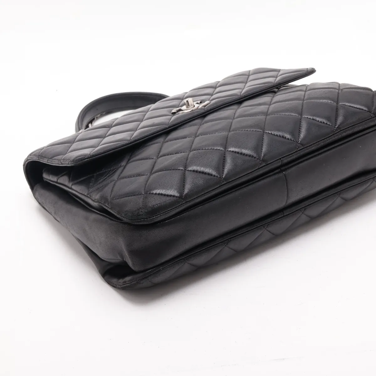 Trendy CC Lambskin 2-Way Handbag, Black with Gunmetal Hardware, 23304004, Serial Number 23 — view 4