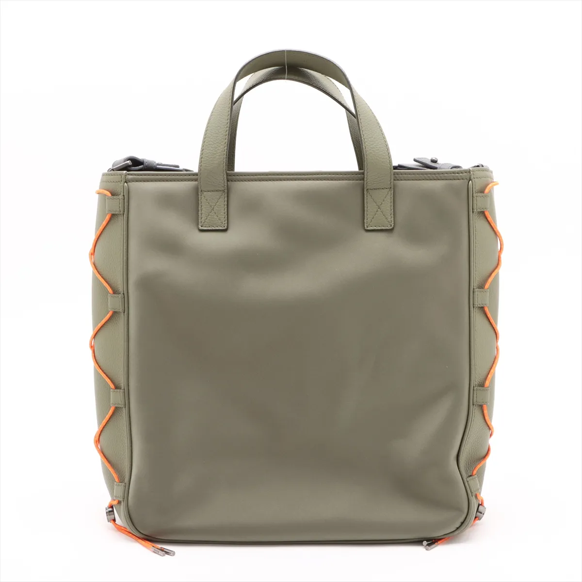x Sakai Saddle Nylon x Leather 2WAY tote bag Green x Navy Anonymous guarantee — view 2