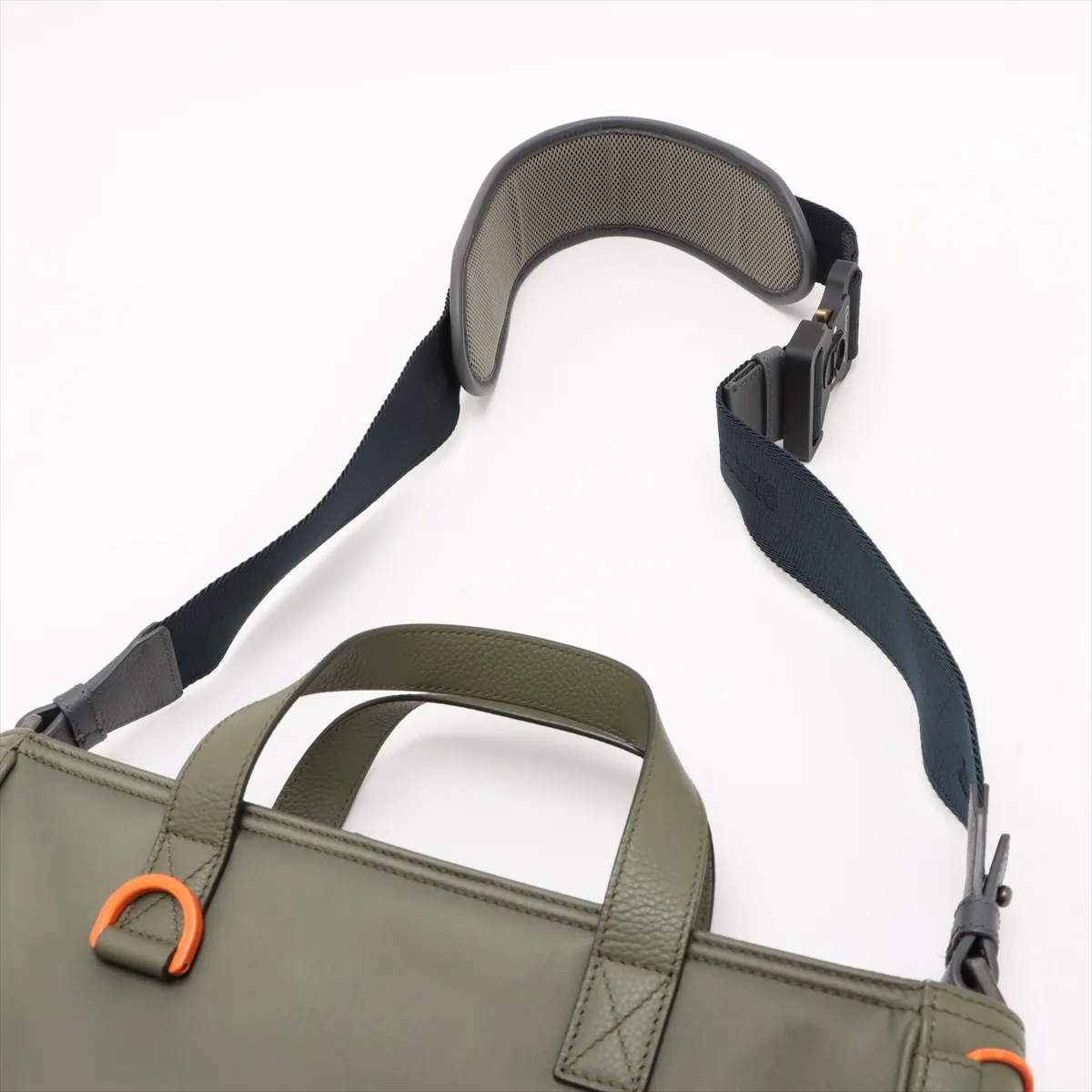 x Sakai Saddle Nylon x Leather 2WAY tote bag Green x Navy Anonymous guarantee — view 7