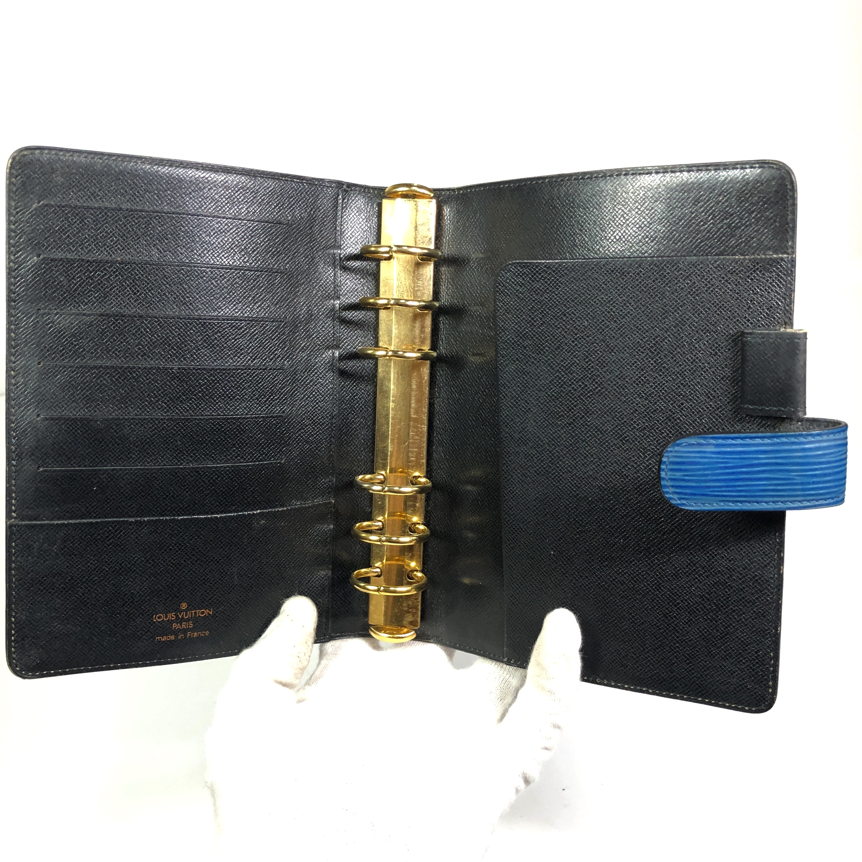Epi Leather Agenda MM Notebook Cover R20045 Toledo Blue SP0995 (No stickiness) - Made in France — view 9