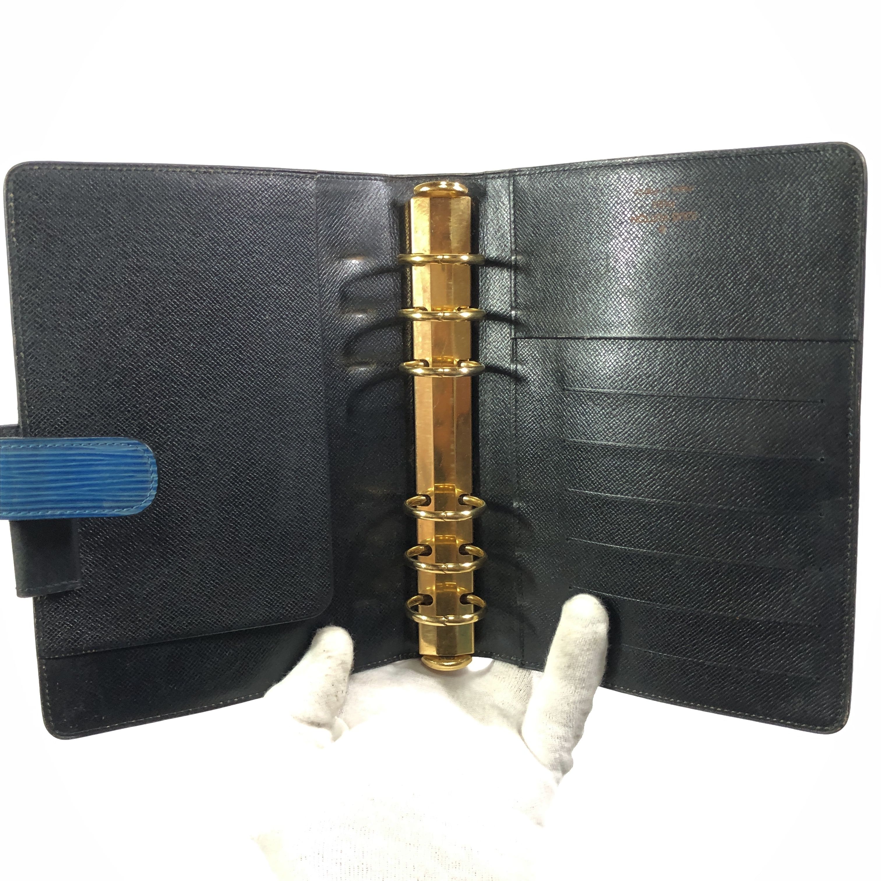 Epi Leather Agenda MM Notebook Cover R20045 Toledo Blue SP0995 (No stickiness) - Made in France — view 10