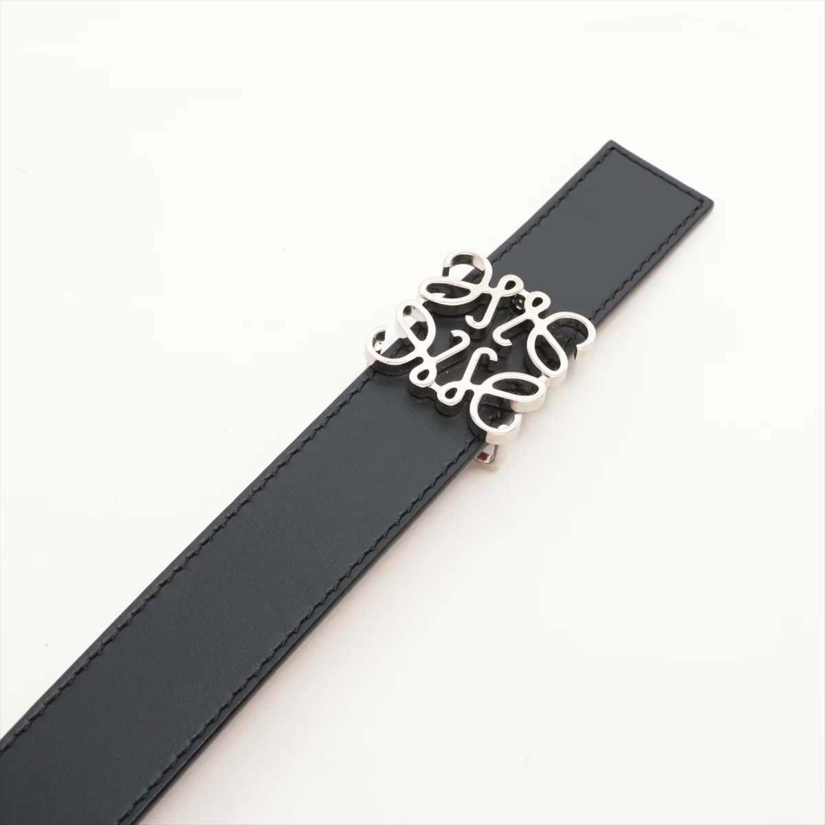 Anagram Belt, size 70, Leather, Black x Brown, — view 2
