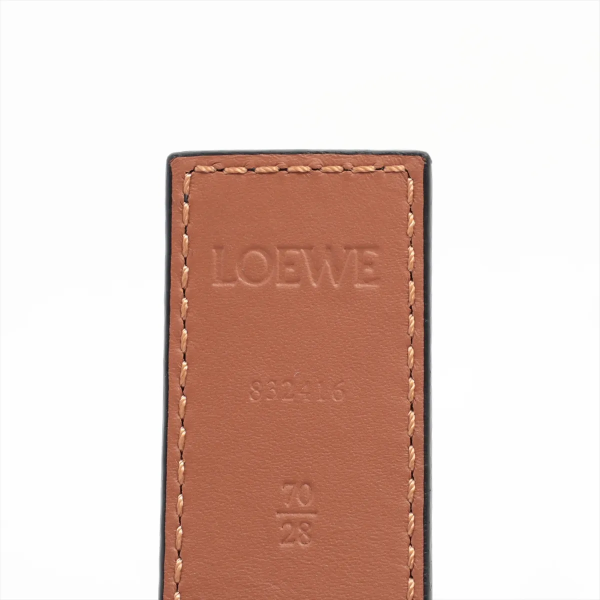 Anagram Belt, size 70, Leather, Black x Brown, — view 5