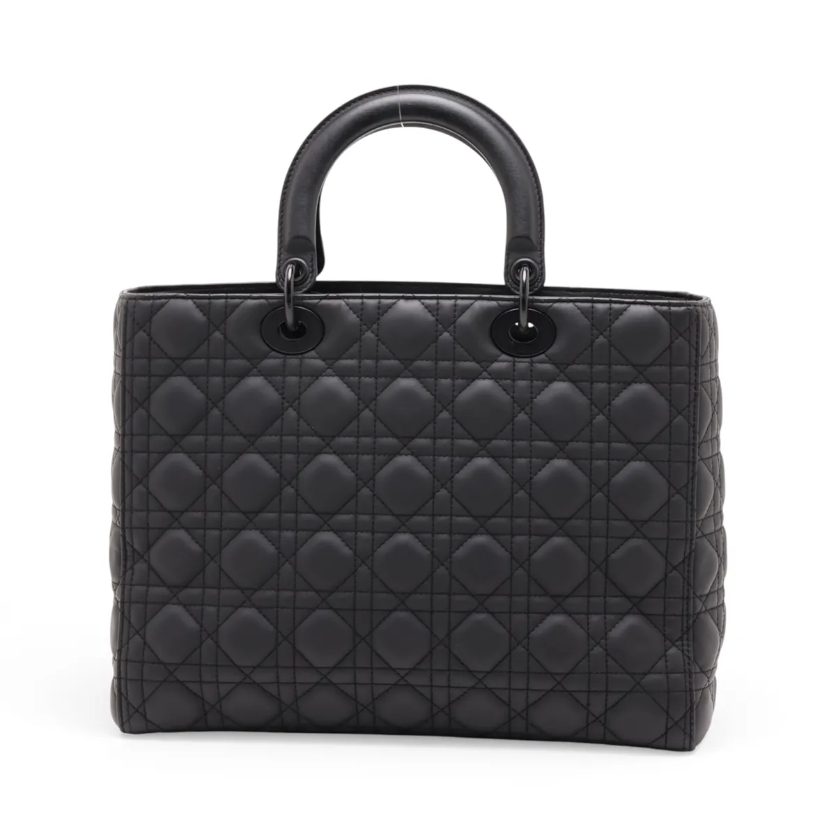 Leather 2-Way Handbag, Black — view 2
