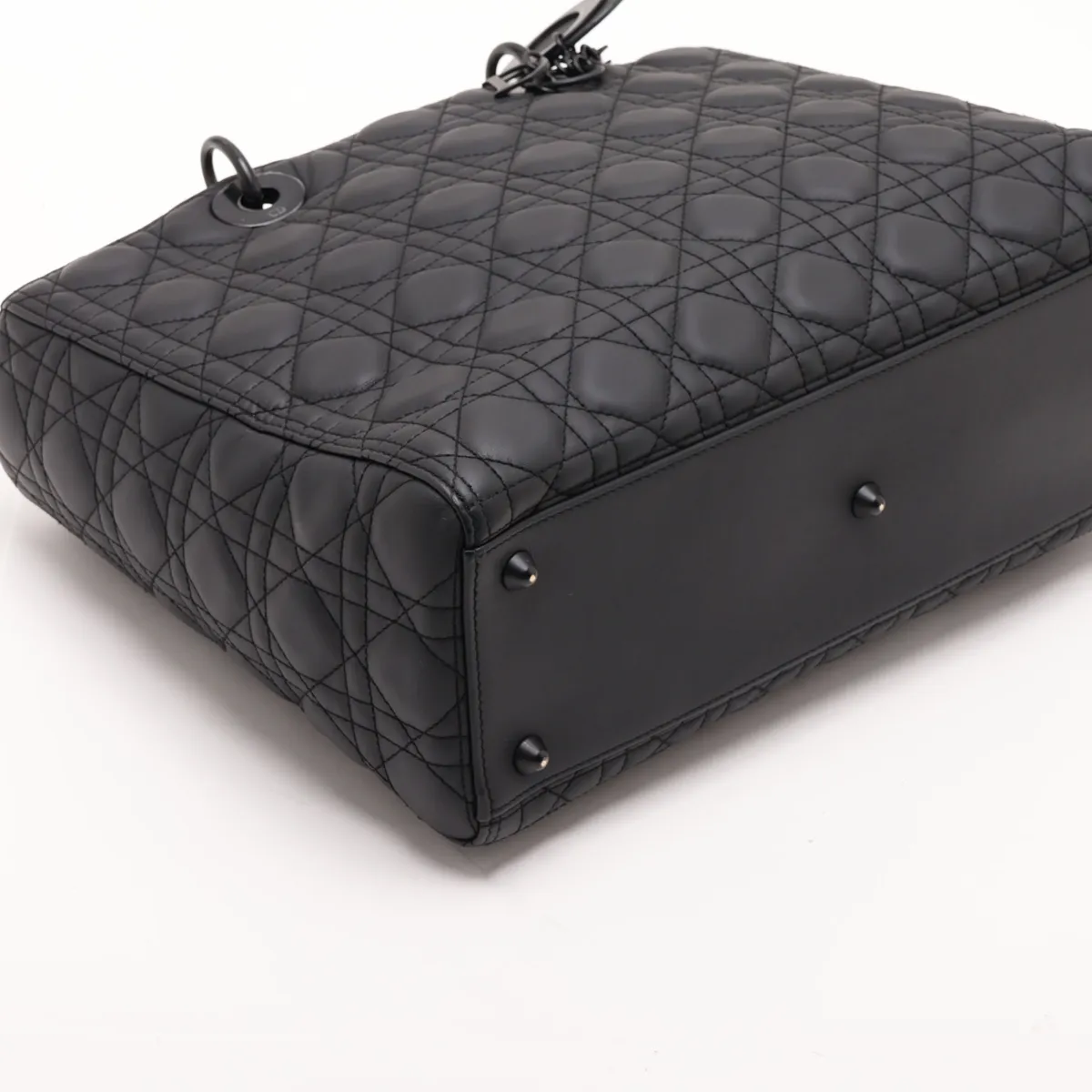 Leather 2-Way Handbag, Black — view 4