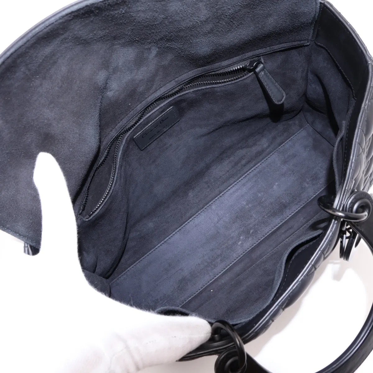 Leather 2-Way Handbag, Black — view 8