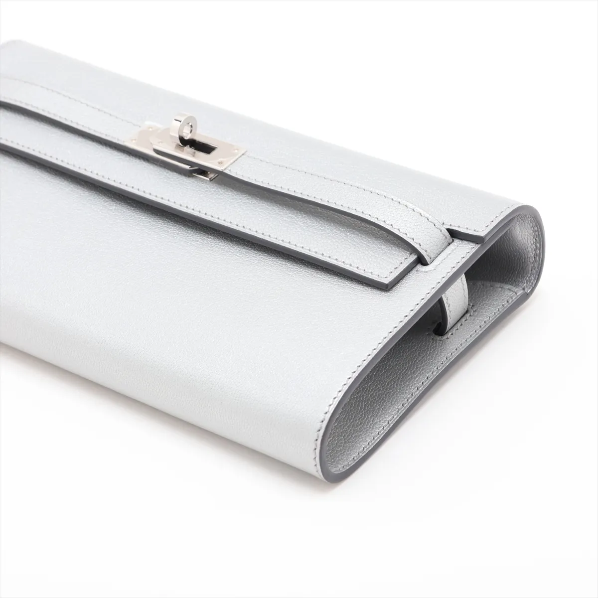[Individually packaged] Hermes Kelly Wallet Long To Go Chevre Shamkila Argent Silver Hardware K: 2025 — view 3